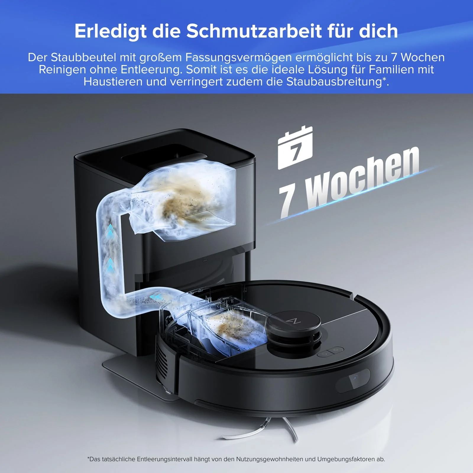 roborock Q7 L5+ Saugroboter mit Wischfunktion, Automatischer Staubentleerung, Dual Anti-Tangle System, 8.000 Pa Saugkraft, LiDAR-Navigation,Wischroboter für Teppich, Tierhaare, APP Steuerung(Schwarz) - Image 8