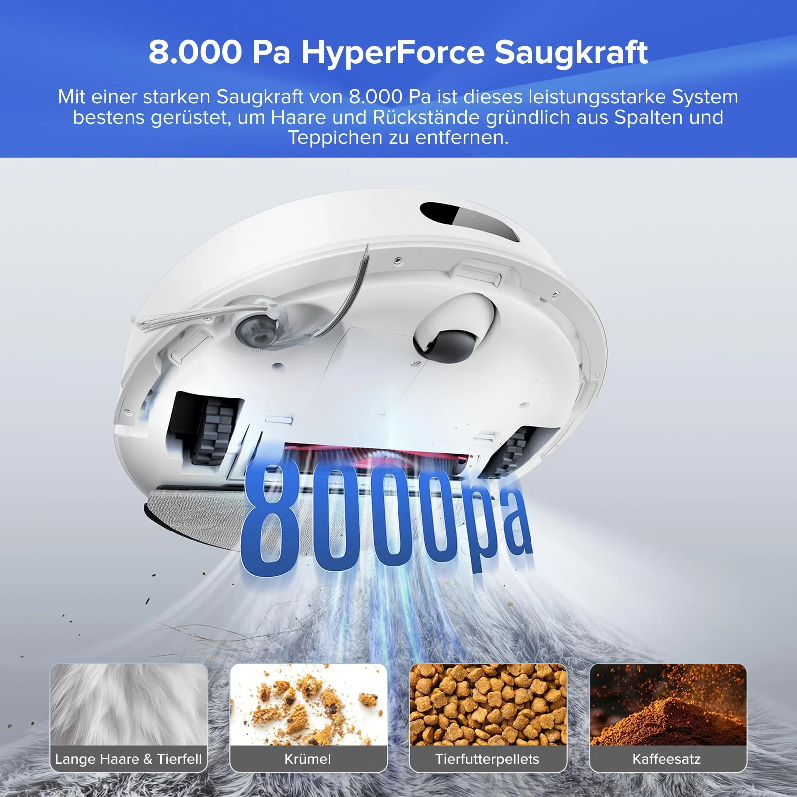 roborock Q7 L5+ Set Saugroboter mit Wischfunktion Absaugstation, verbessert von Q5 Pro+, Dual Anti-Tangle System, 8000Pa Saugkraft, LiDAR-Navigation, Staubsauger Roboter für Teppiche & Tierhaar, Weiß - Image 7