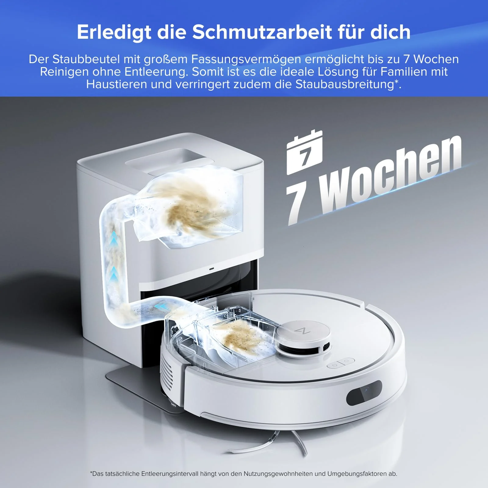 roborock Q7 L5+ Set Saugroboter mit Wischfunktion Absaugstation, verbessert von Q5 Pro+, Dual Anti-Tangle System, 8000Pa Saugkraft, LiDAR-Navigation, Staubsauger Roboter für Teppiche & Tierhaar, Weiß - Image 8