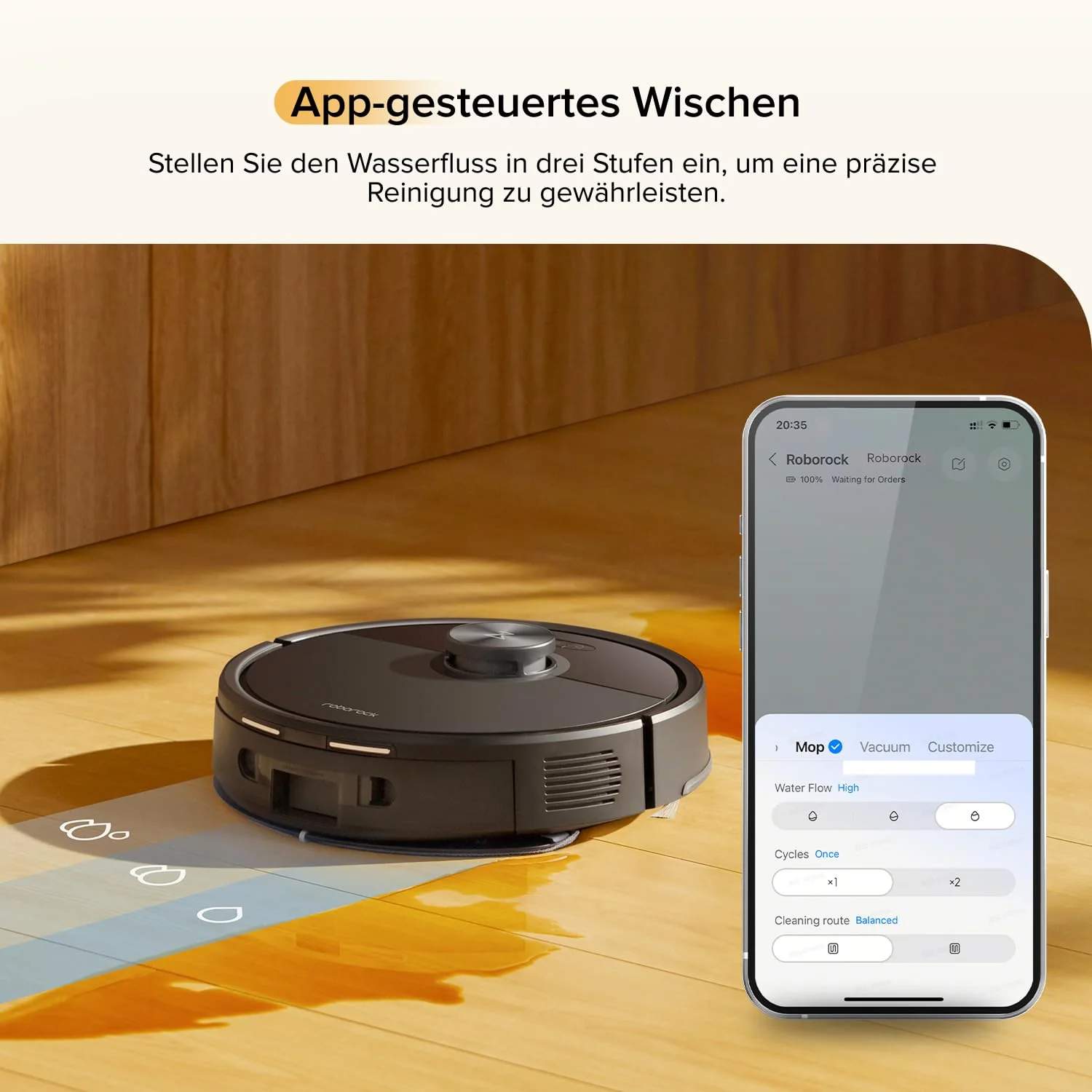 roborock Q7 M5 Saugroboter mit Wischfunktion, 10.000Pa Starker Saugkraft, Dual Anti-Tangle-System, 150Min Laufzeit, LiDAR Navigation, Staubsauger Roboter für Teppich, Tierhaare, APP Steuerung(Schwarz) - Image 7