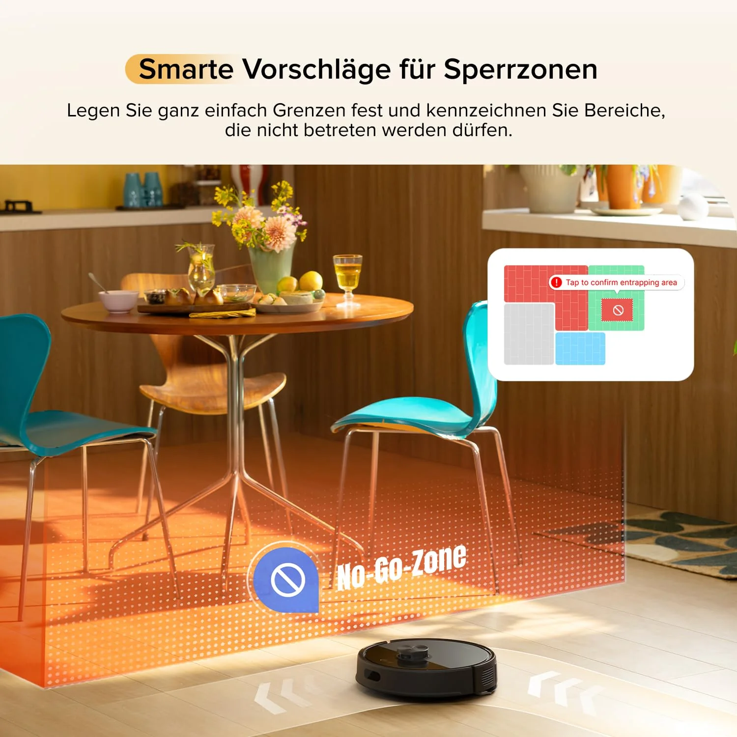 roborock Q7 M5-Set Saugroboter mit Wischfunktion, 10.000Pa Saugkraft, Dual Anti-Tangle-System, 150Min Laufzeit, LiDAR Navigation, Staubsauger Roboter für Teppich, Tierhaare, APP Steuerung (Schwarz) - Image 4