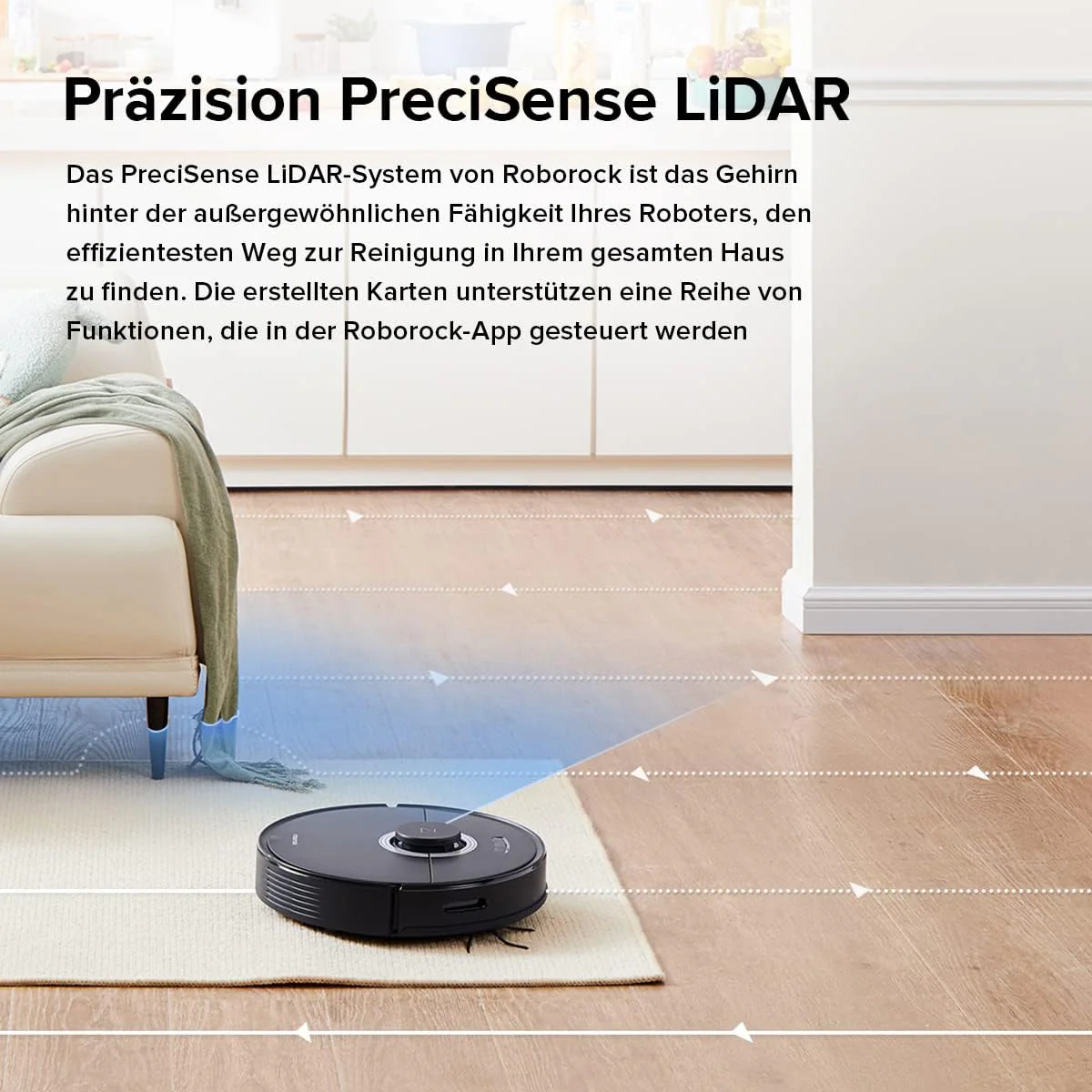 roborock Q7 Max Staubsauger, Roboter, 4200 Pa, 180 Minuten Akkulaufzeit, Roboter, selbstheilend, mit Lidar-Navigation, Kartografie, WiFi/APP/Alexa, Upgrade des S5 Max (schwarz) - Image 10