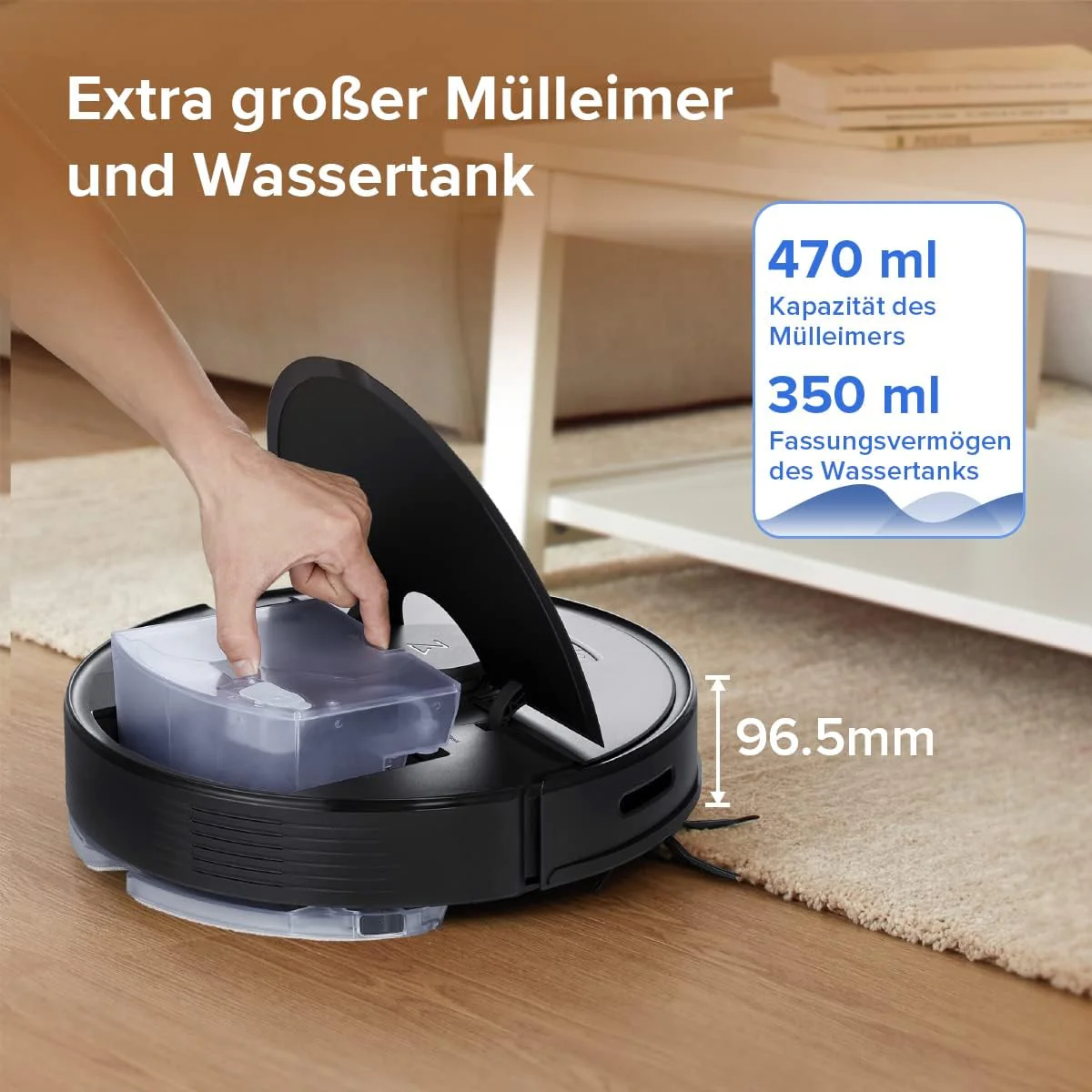 roborock Q7 Max Staubsauger, Roboter, 4200 Pa, 180 Minuten Akkulaufzeit, Roboter, selbstheilend, mit Lidar-Navigation, Kartografie, WiFi/APP/Alexa, Upgrade des S5 Max (schwarz) - Image 5