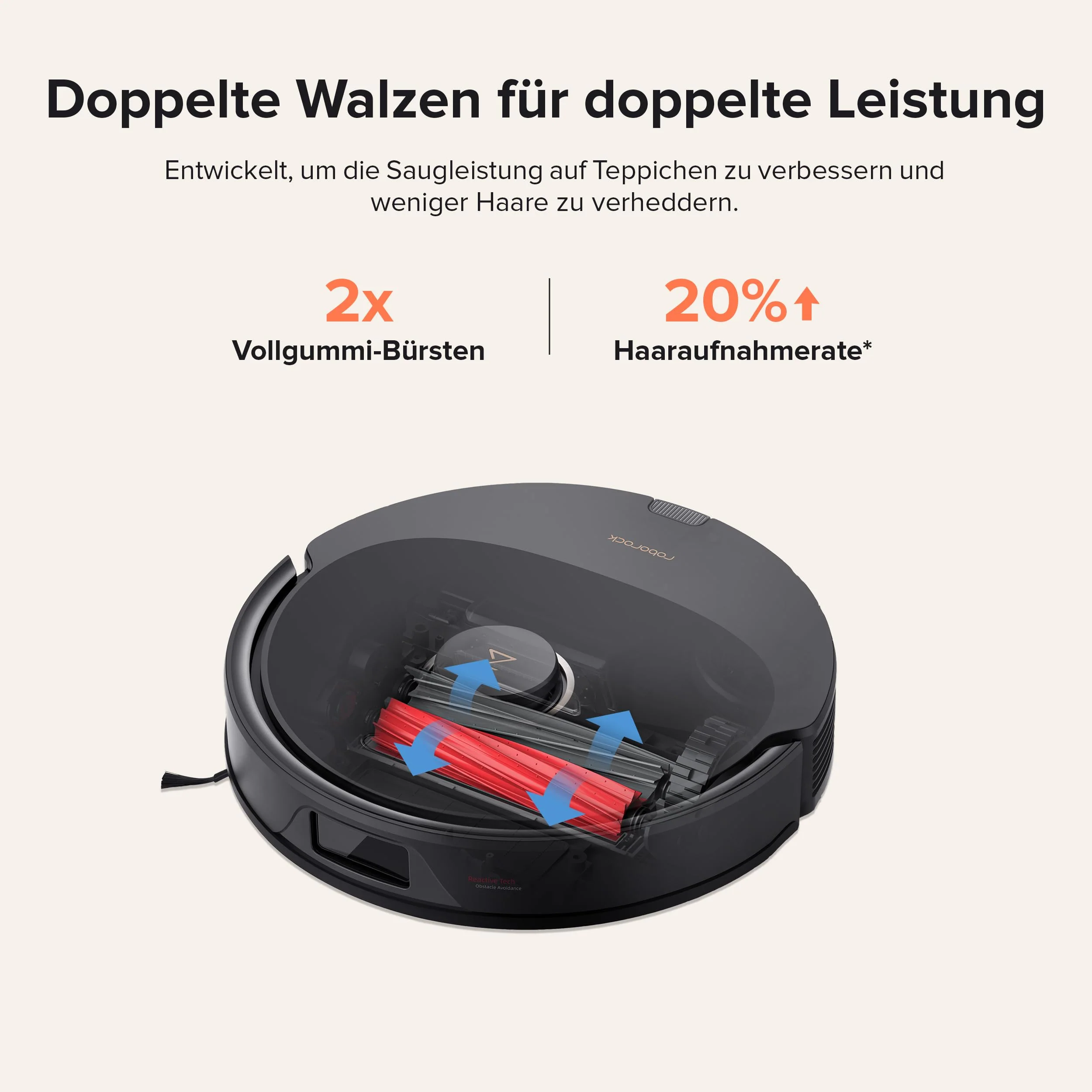 roborock Q8 Max+ Saugroboter mit Absaugstation, DuoRoller-Bürste, 5500Pa Saugkraft, 2,5L Staubbeutel, 350mL Wassertank, Wischroboter PreciSense-LiDAR-Navigation (Schwarz) - Image 8
