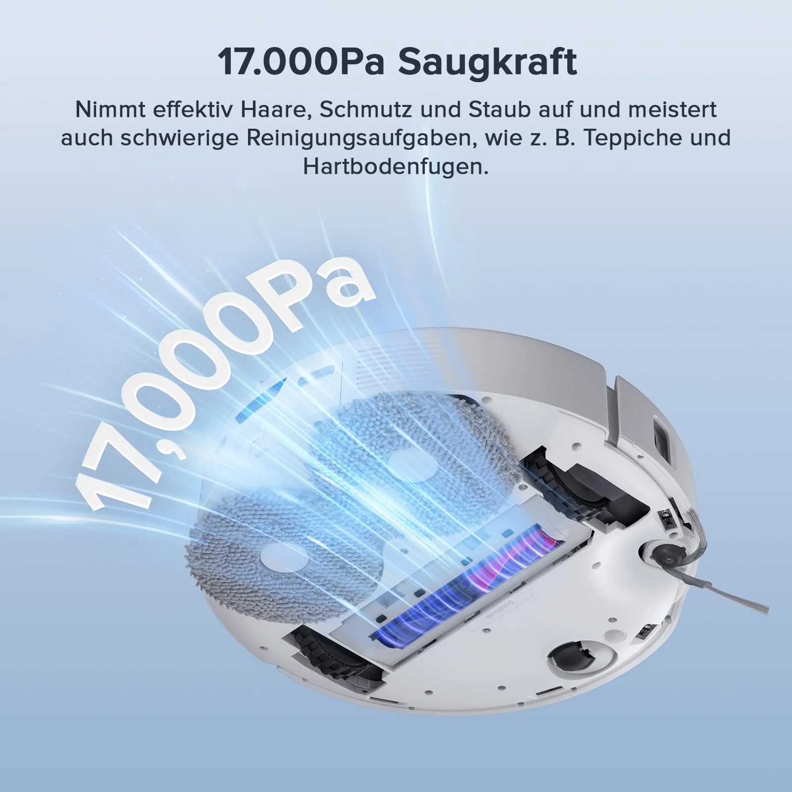 roborock Qrevo Curv S5X-Set Saugroboter mit Wischfunktion Absaugstation, Dual Anti-Tangle-System, 17.000 Pa Saugkraft, 75°C Heißwasser-Moppwäsche, Intelligente Schmutzerkennung, All-in-One-Dock (Weiß)
