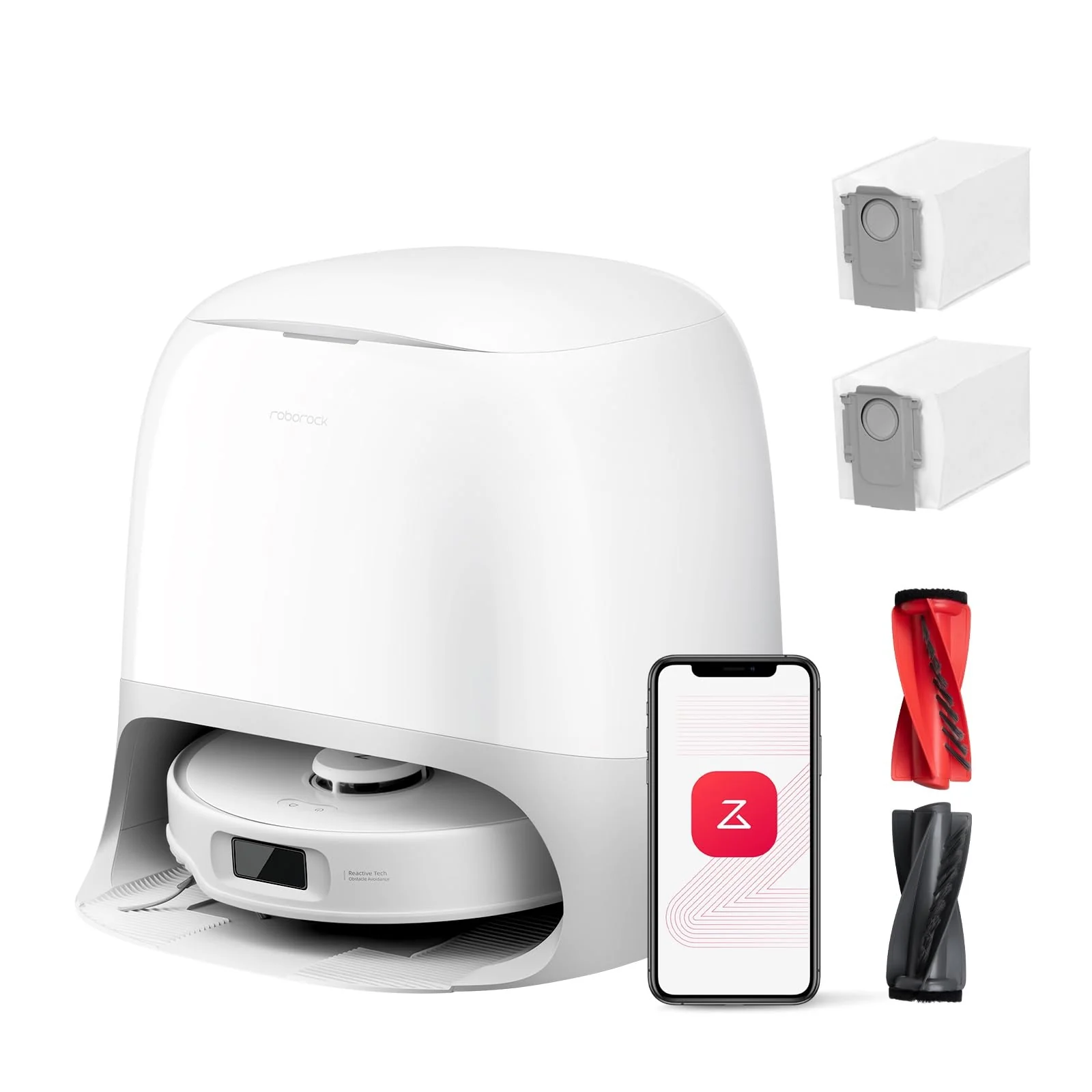 roborock Qrevo Curv S5X-Set Saugroboter mit Wischfunktion Absaugstation, Dual Anti-Tangle-System, 17.000 Pa Saugkraft, 75°C Heißwasser-Moppwäsche, Intelligente Schmutzerkennung, All-in-One-Dock (Weiß) - Image 7