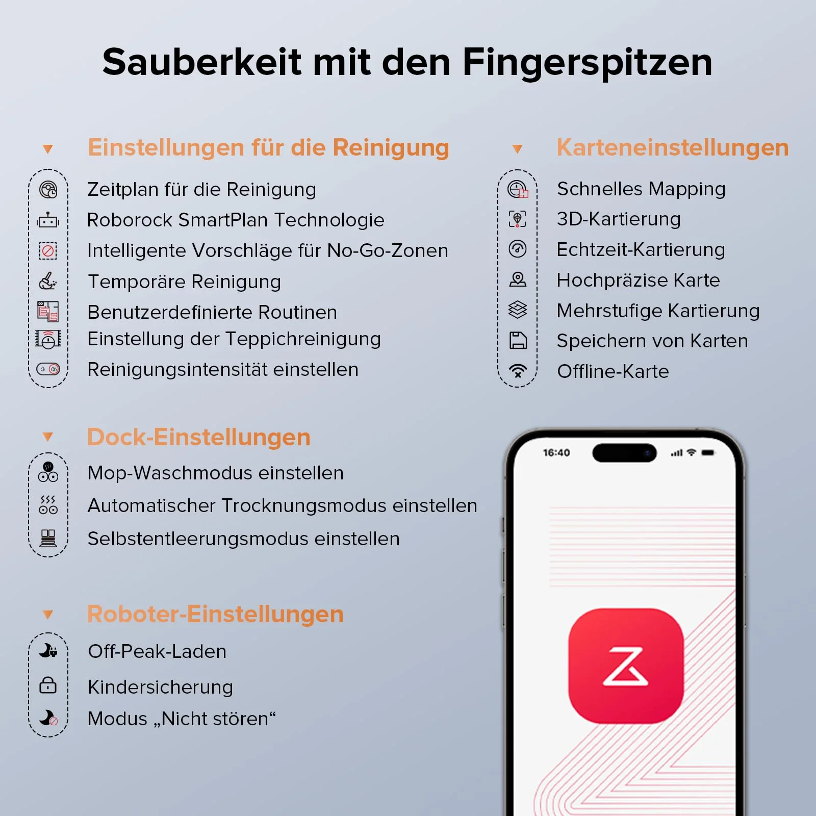 roborock Qrevo Edge S5A Saugroboter mit Wischfunktion,Dual Anti-Tangle-System,18.500Pa,FlexiArm Design Kantenreinigung, Hebarem Wischmopp,75℃ Heißwasser-Moppwäsche (Schwarz) - Image 3