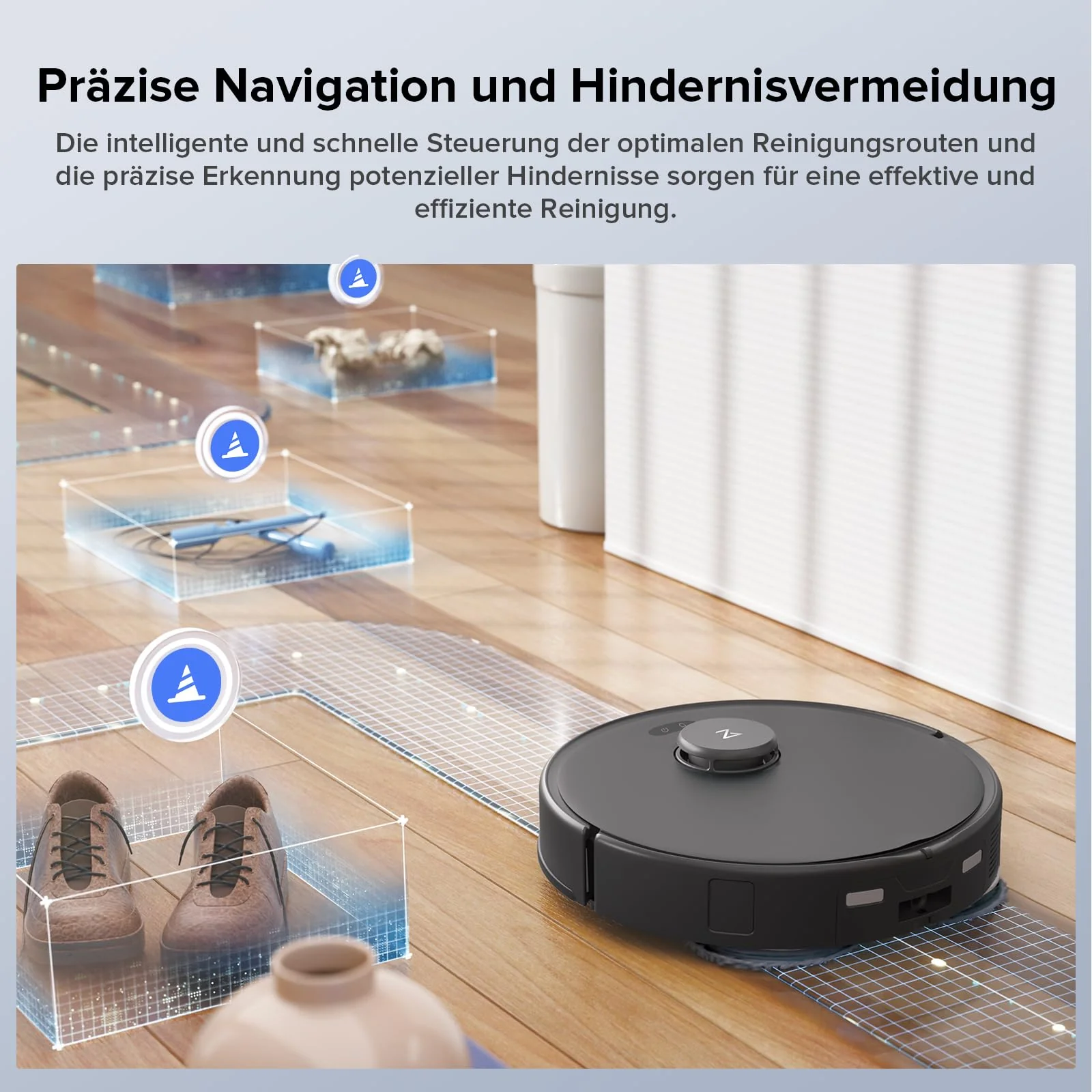 roborock Qrevo Edge S5A Saugroboter mit Wischfunktion,Dual Anti-Tangle-System,18.500Pa,FlexiArm Design Kantenreinigung, Hebarem Wischmopp,75℃ Heißwasser-Moppwäsche (Schwarz) - Image 5
