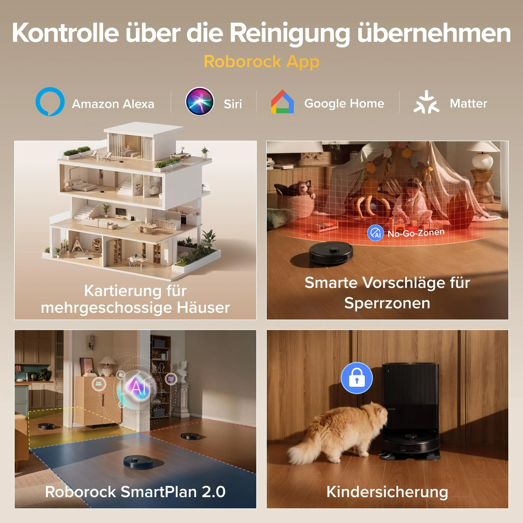 roborock Qrevo S Pro Set Saugroboter mit Wischfunktion, verbessert von QV 35A, 18.500 Pa Saugkraft, 75 °C Heißwasser-Moppreinigung, Anti-Tangle System, Hindernisvermeidung, All-in-One Dock (Schwarz) - Image 8