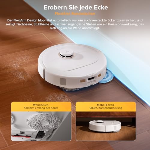 roborock Qrevo S5V Saugroboter mit Wischfunktion&Hebarem Wischmopp, 12.000Pa Saugkraft, Zero-Tangle System, Warmlufttrocknung, Intelligente Hindernisvermeidung, Multifunktions-Dockingstation (Weiß) - Image 4
