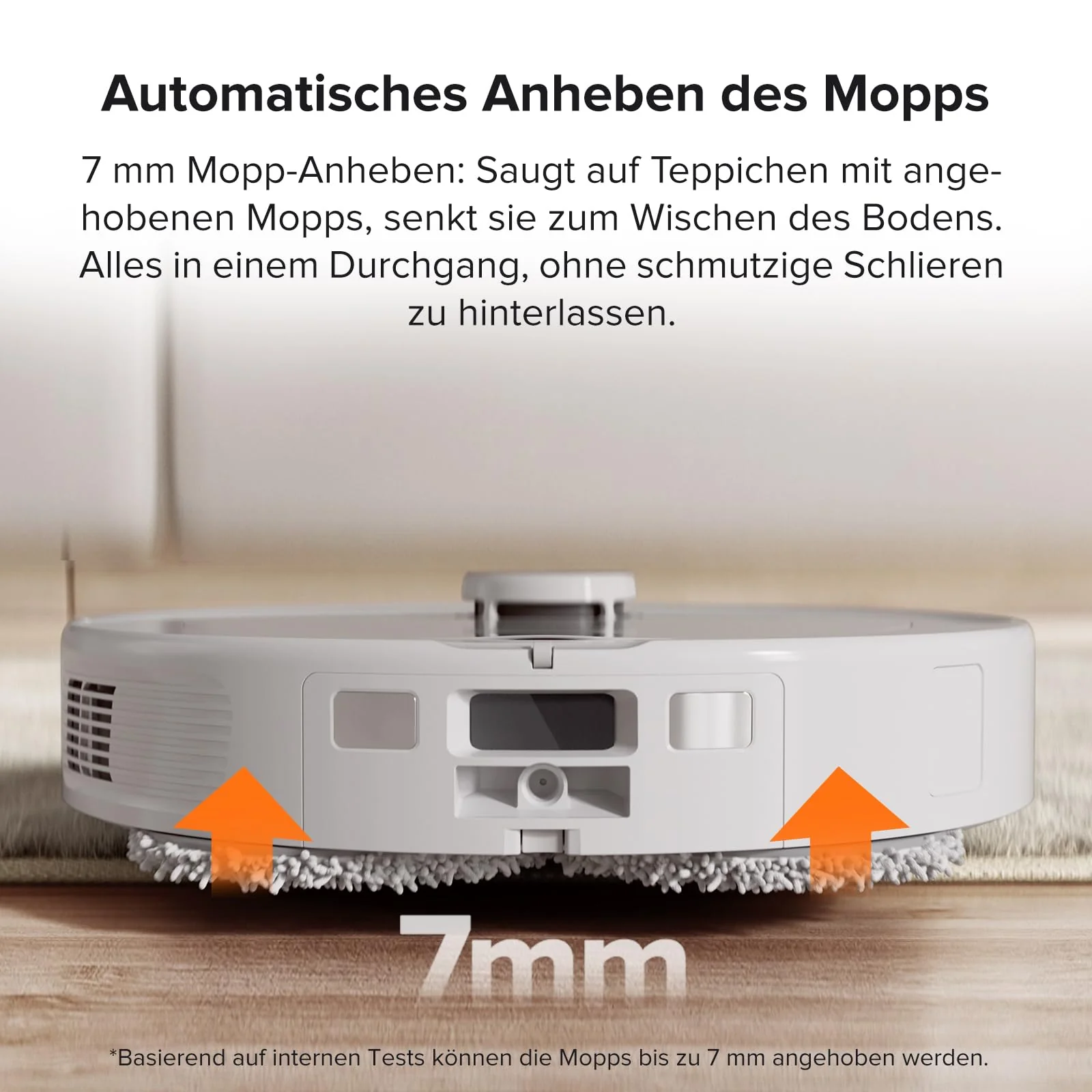 roborock Qrevo Saugroboter mit Wischfunktion, 5500Pa Saugkraft, 3D-Kartierung, Doppeldrehmopps Wischroboter-Weiß (Generalüberholt) - Image 3
