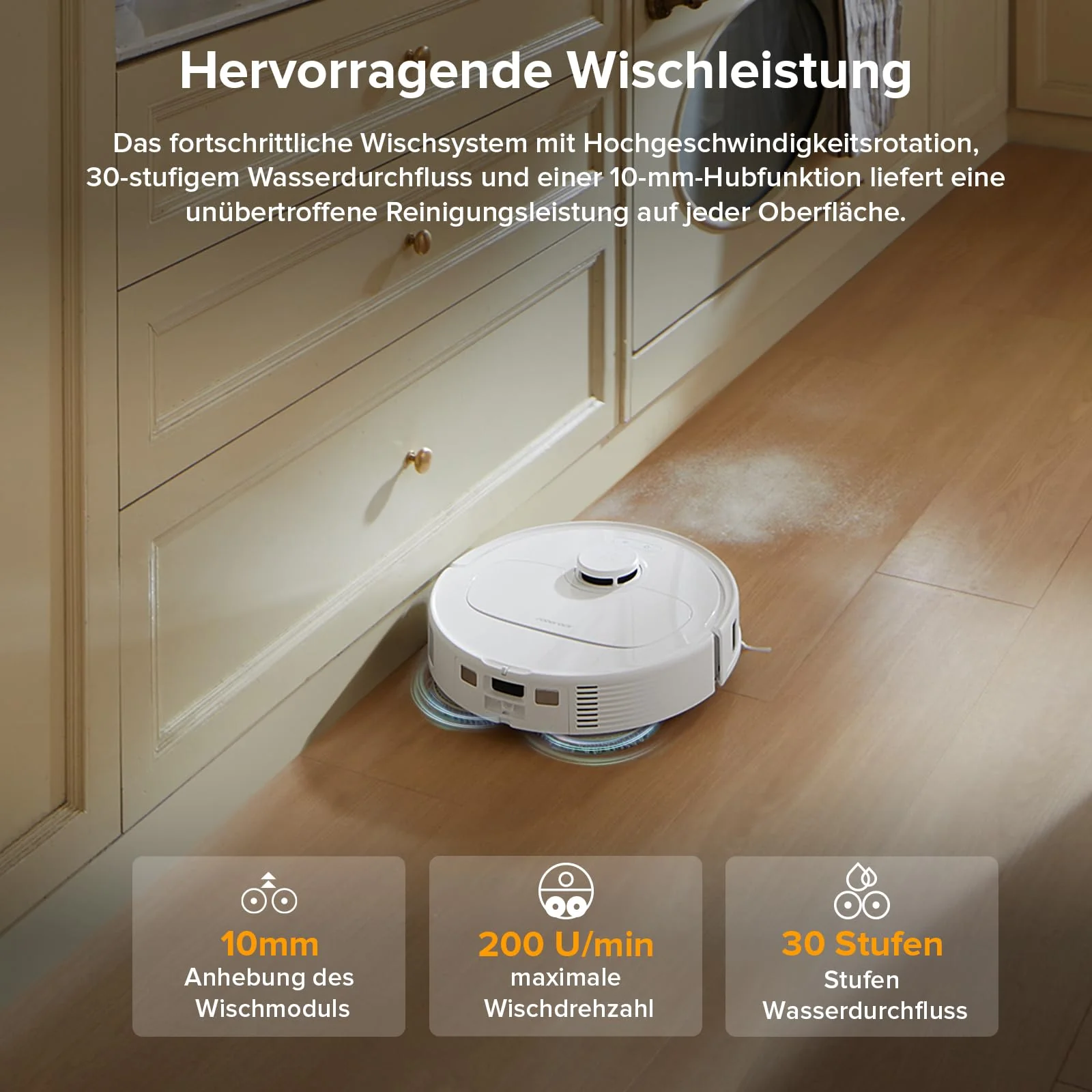 roborock Qrevo Serie Saugroboter mit Wischfunktion, 8000Pa Saugkraft(verbessert von Qrevo S), Anti-Verfilzungs-Seitenbürste, Hindernisvermeidung, LiDAR-Navigation, All-in-One Dock, Weiß(QV 35A Set) - Image 6