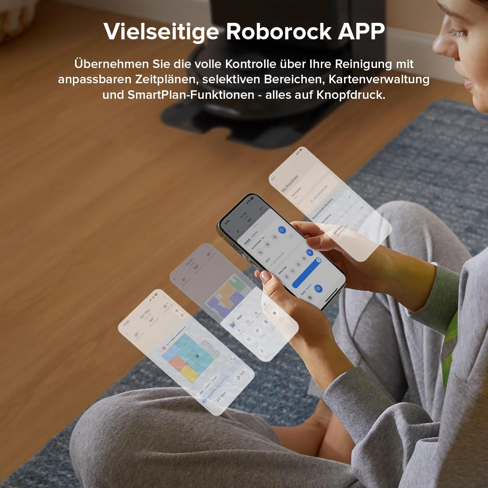 roborock Qrevo Serie Saugroboter mit Wischfunktion&Hebarem Wischmopp, 8000Pa Saugkraft(verbessert von Qrevo S), Anti-Verfilzungs-Seitenbürste, Hindernisvermeidung, All-in-One Dock, Schwarz(QV 35A) - Image 5