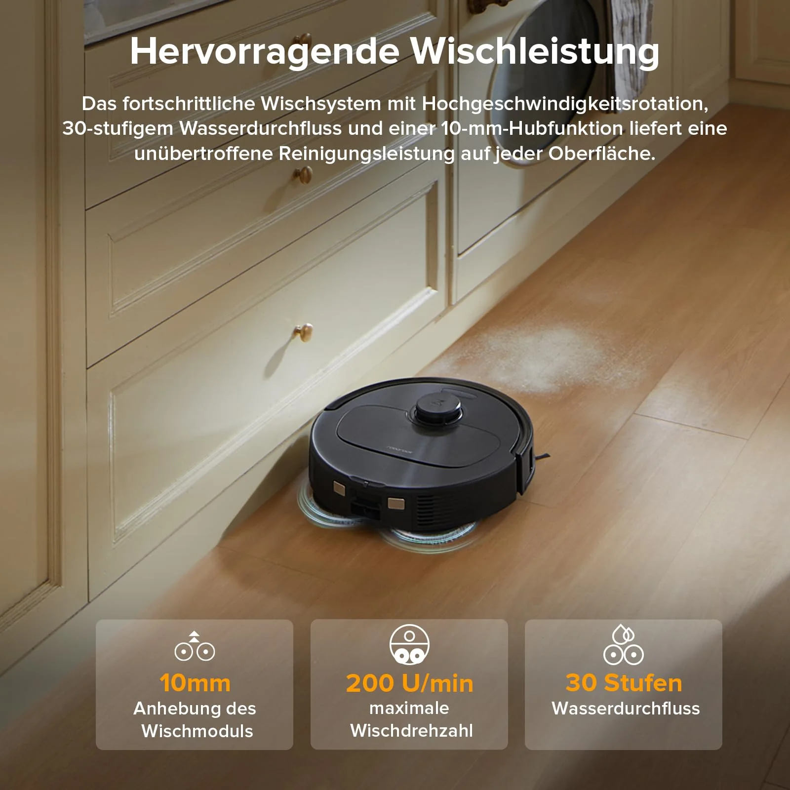 roborock Qrevo Serie Saugroboter mit Wischfunktion&Hebarem Wischmopp, 8000Pa Saugkraft(verbessert von Qrevo S), Anti-Verfilzungs-Seitenbürste, Hindernisvermeidung, All-in-One Dock, Schwarz(QV 35A) - Image 7