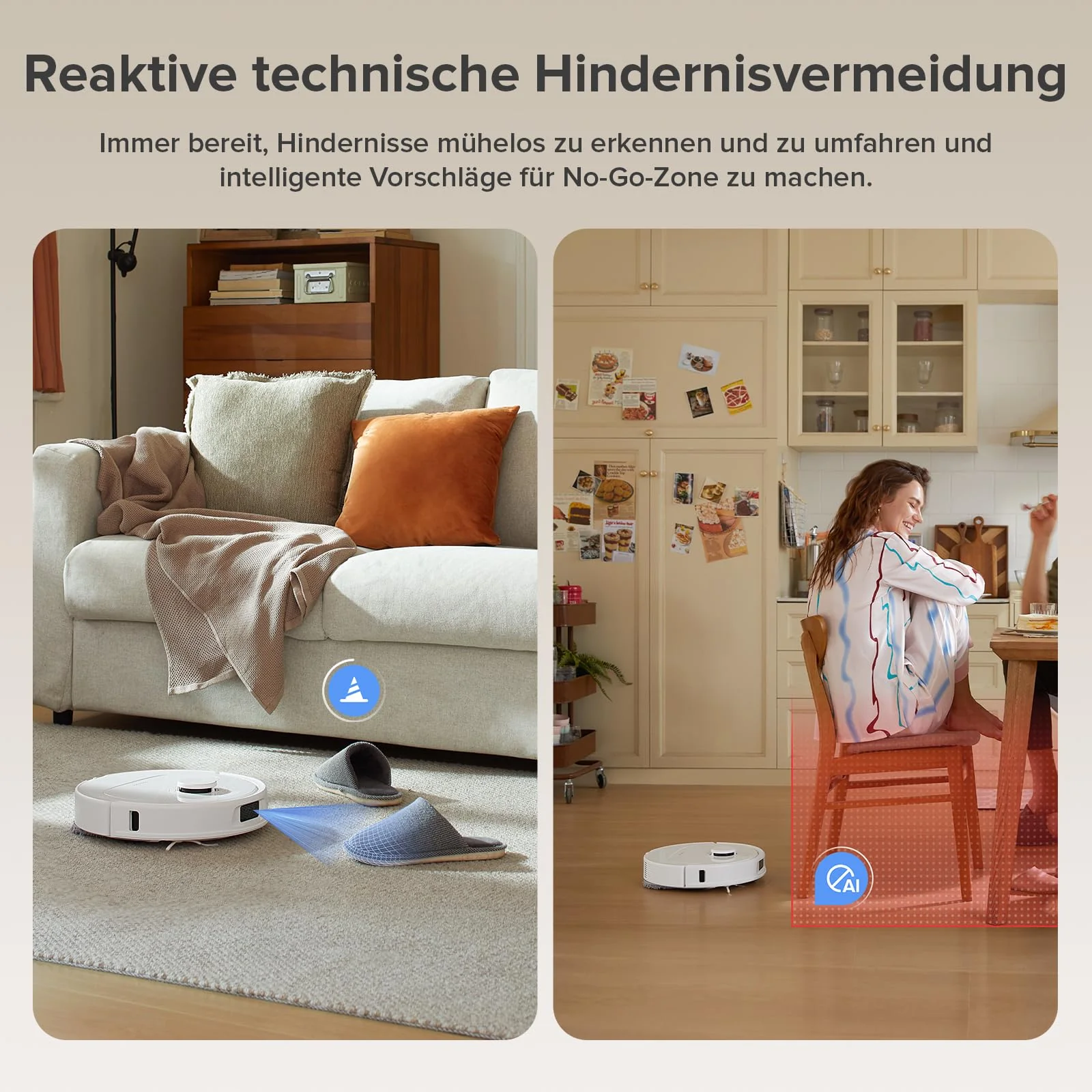 roborock Qrevo Serie Saugroboter mit Wischfunktion&Hebarem Wischmopp, 8000Pa Saugkraft(verbessert von Qrevo S), Anti-Verfilzungs-Seitenbürste, Hindernisvermeidung, All-in-One Dock, Weiß(QV 35A) - Image 5