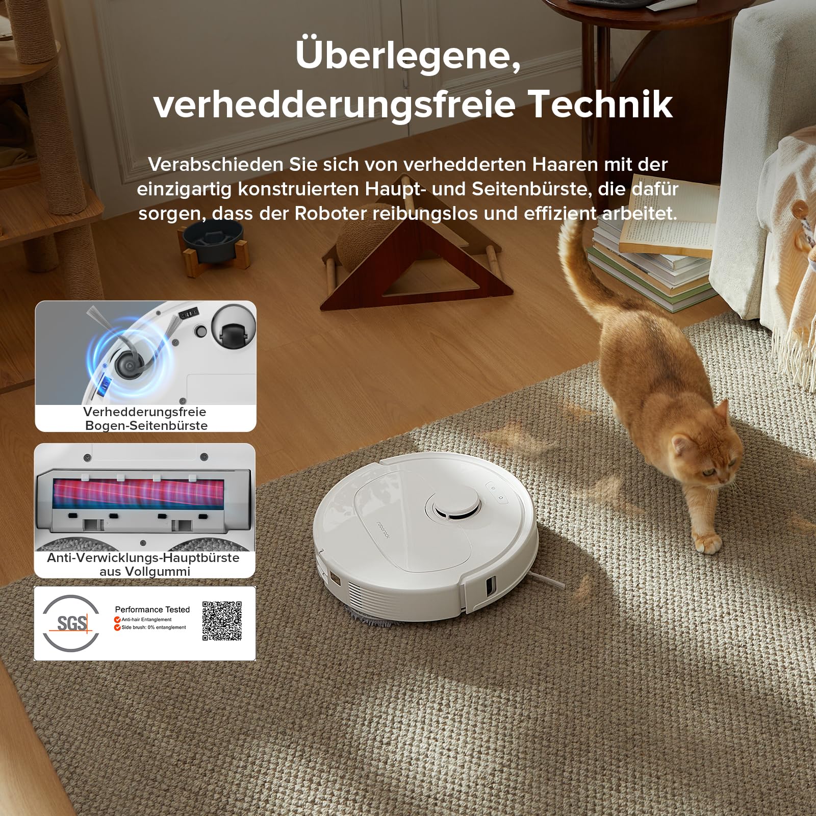 roborock Qrevo Serie Saugroboter mit Wischfunktion&Hebarem Wischmopp, 8000Pa Saugkraft(verbessert von Qrevo S), Anti-Verfilzungs-Seitenbürste, Hindernisvermeidung, All-in-One Dock, Weiß(QV 35A) - Image 6
