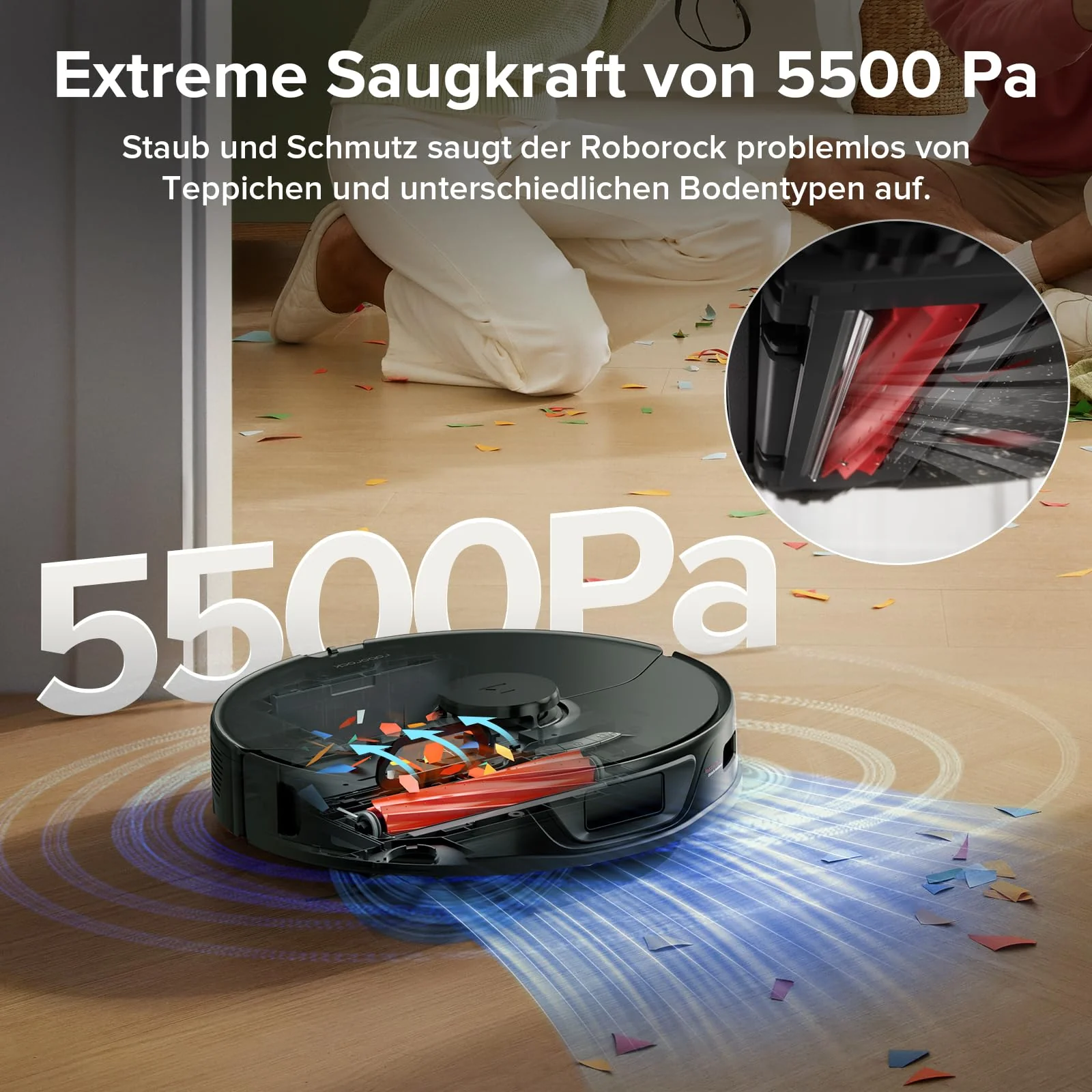 roborock S7 Max Ultra Saugroboter mit selbstentleerender/selbstwaschender/selbsttrocknender/selbstbefüllender/selbstreinigender Station (5500 Pa, aktive Hindernisvermeidung, App/Sprachsteuerung) - Image 8