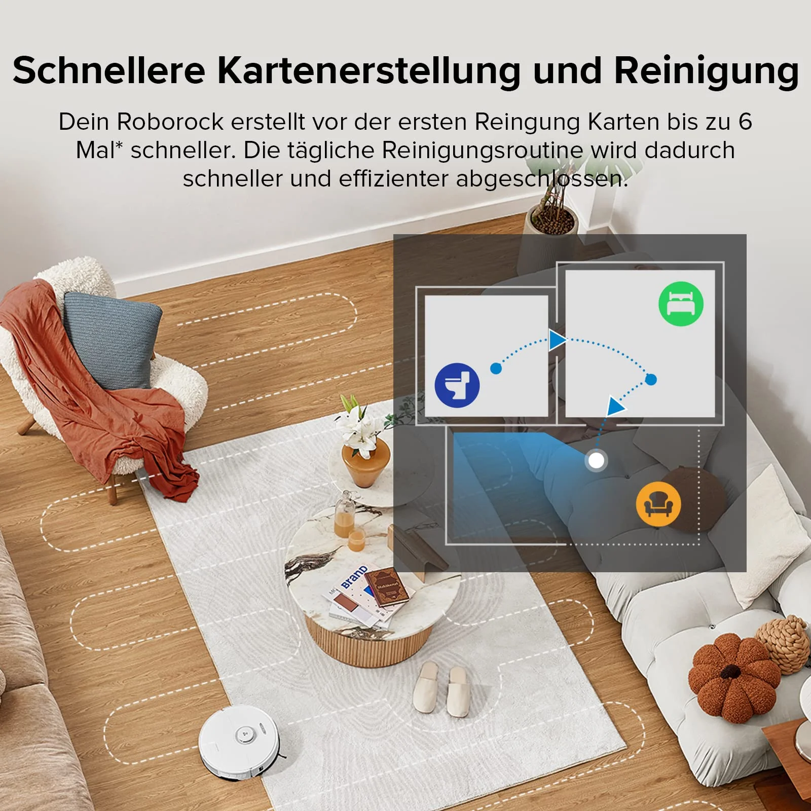 roborock S8 Saugroboter mit Doppelbürste & 6000Pa & 3D strukturierte leichte Hindernisvermeidung Staubsauger Roboter Kompatibel mit Alexa für Tierhaare (Upgrade S7) - Image 6