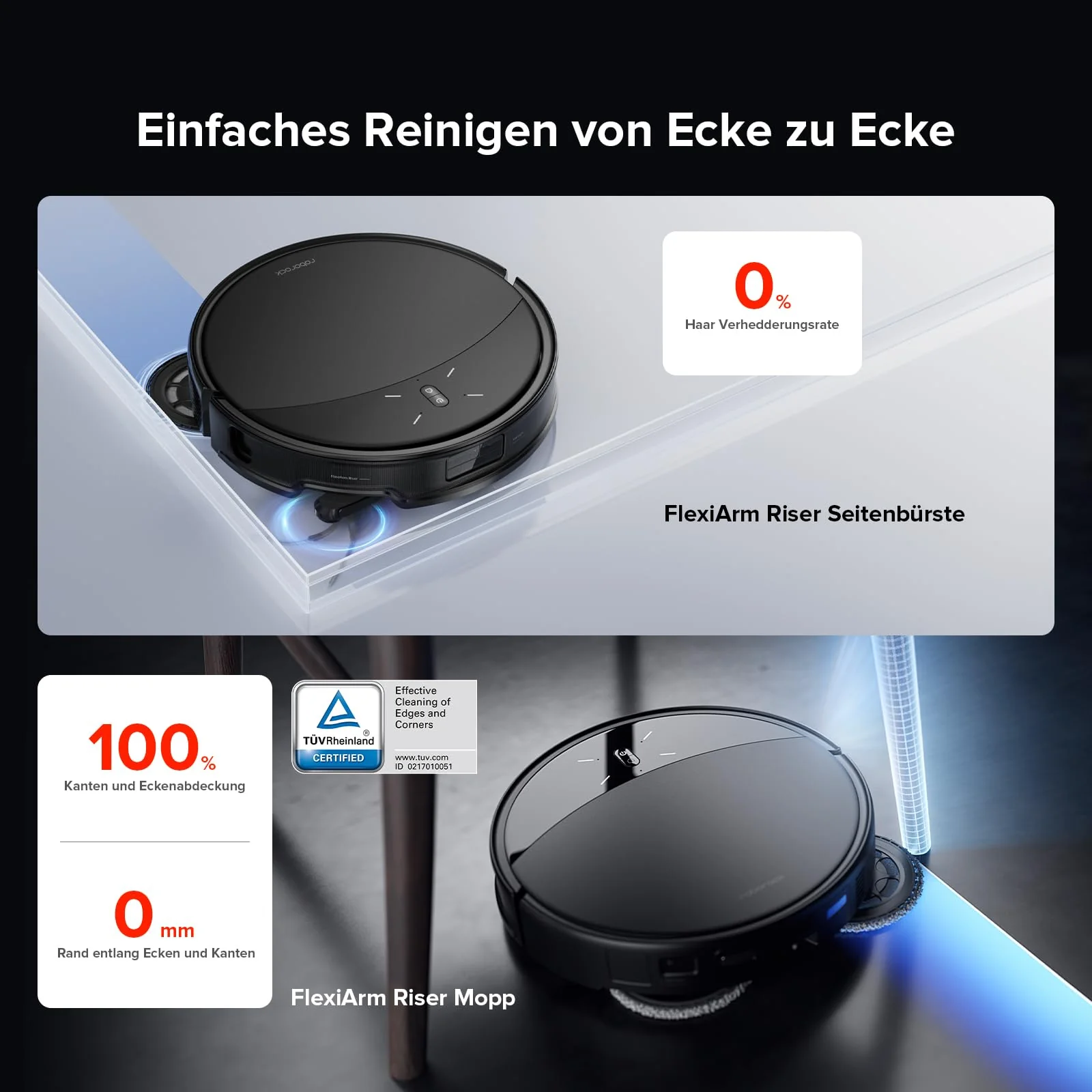 roborock Saros 10R Saugroboter mit Wischfunktion&Hebarem Wischmopp, 7,98cm Ultra-Slim Design, StarSight System 2.0, Zero-Tangle System - Image 6