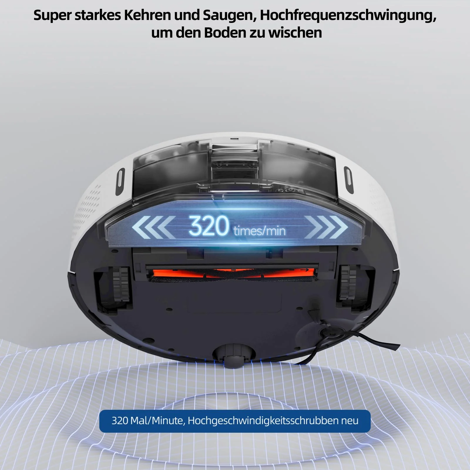 ROIDMI EVE MAX Saugroboter mit Wischfunktion - 5000Pa Staubsauger Roboter mit Absaugstation Selbstreinigung 75 Tage Mopphebung & Schwingwisch 5200mAh Sprachsteuerung für Tierhaare Teppiche Hartboden - Image 4