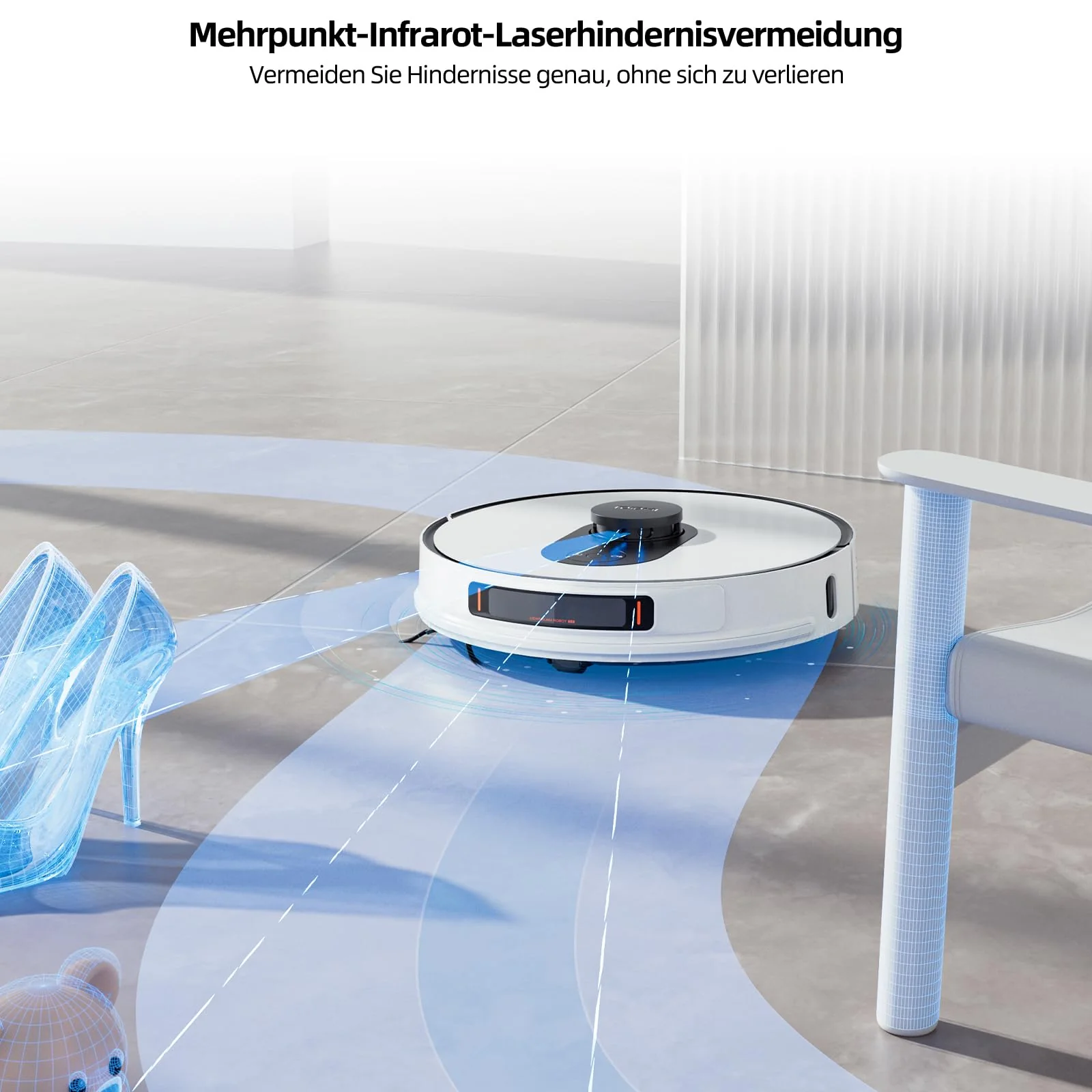 ROIDMI EVE MAX Saugroboter mit Wischfunktion - 5000Pa Staubsauger Roboter mit Absaugstation Selbstreinigung 75 Tage Mopphebung & Schwingwisch 5200mAh Sprachsteuerung für Tierhaare Teppiche Hartboden - Image 6
