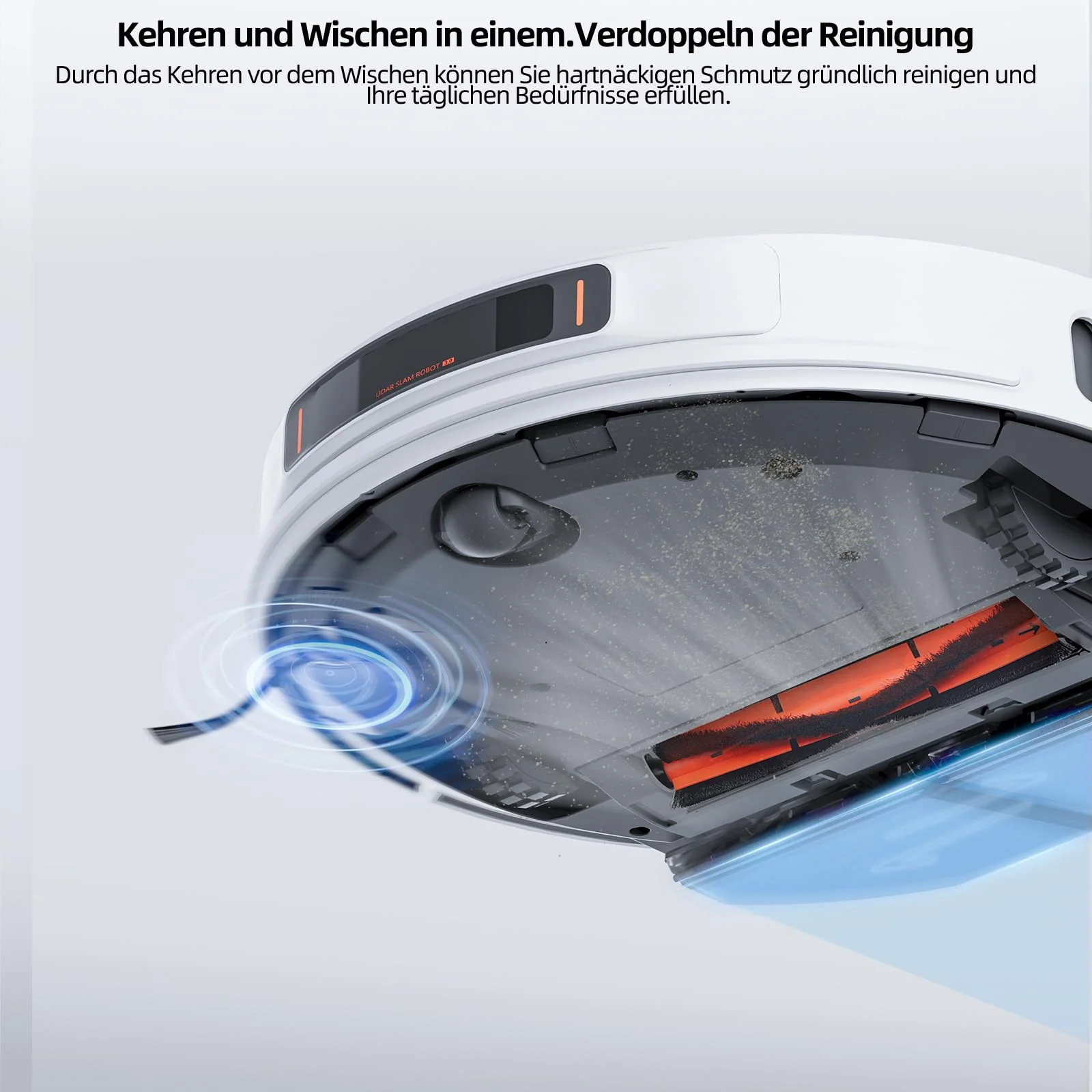 ROIDMI EVE MAX Saugroboter mit Wischfunktion - 5000Pa Staubsauger Roboter mit Absaugstation Selbstreinigung 75 Tage Mopphebung & Schwingwisch 5200mAh Sprachsteuerung für Tierhaare Teppiche Hartboden - Image 9