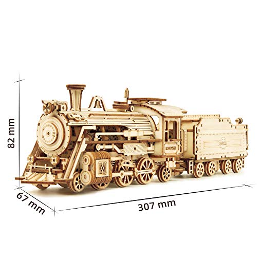 ROKR 3D Puzzle Express Dampflokomotive Holzpuzzle Modellbau - lokomotive Holzbausatz - Weihnachten Geburtstagsgeschenk für Jugendliche und Erwachsene (Prime Steam Express) - Image 5
