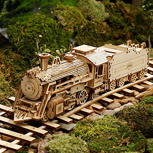 ROKR 3D Puzzle Express Dampflokomotive Holzpuzzle Modellbau - lokomotive Holzbausatz - Weihnachten Geburtstagsgeschenk für Jugendliche und Erwachsene (Prime Steam Express) - Image 6