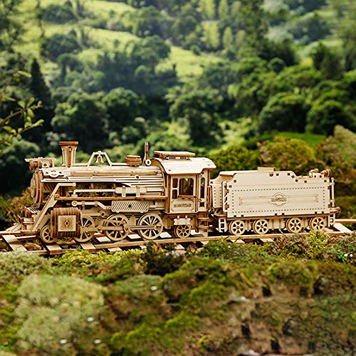 ROKR 3D Puzzle Express Dampflokomotive Holzpuzzle Modellbau - lokomotive Holzbausatz - Weihnachten Geburtstagsgeschenk für Jugendliche und Erwachsene (Prime Steam Express) - Image 7