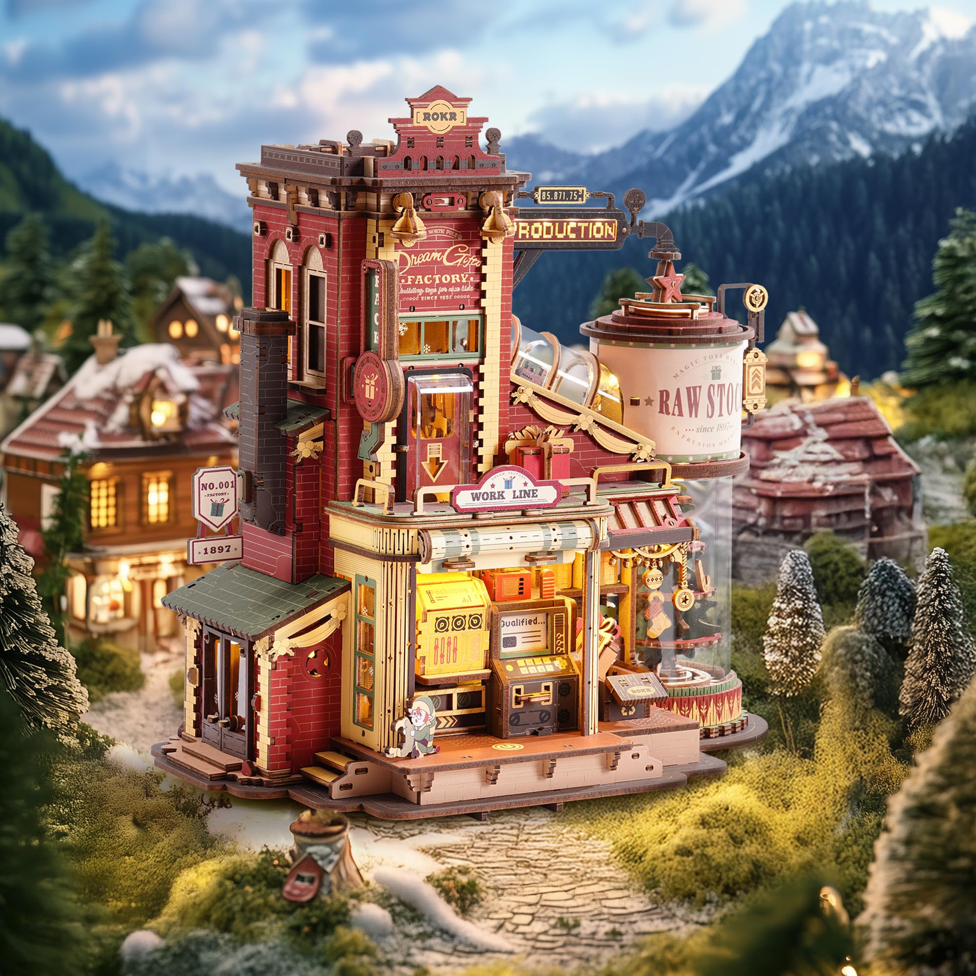 ROKR 3D Puzzle Holz Traumgeschenkfabrik, 3D Holzpuzzle Erwachsene Mechanisch, Musik-Modellbausätze für Erwachsene, Dream Gift Factory, EAB01 - Image 6