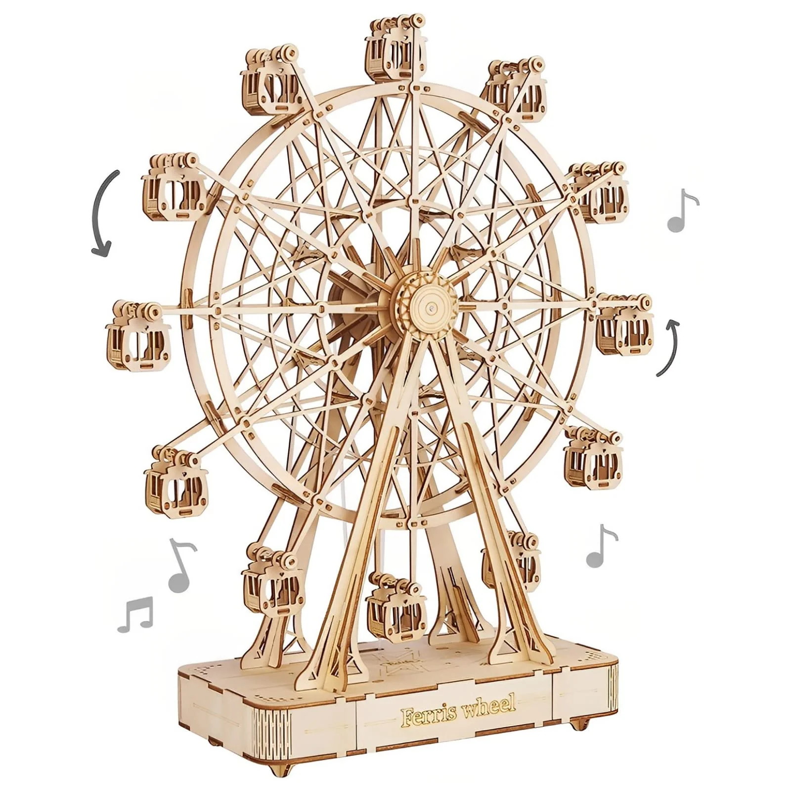 Rolife 3D Puzzle - Holzpuzzle 3D Spieldose Modellbausatz für Erwachsene Kreativer DIY-Bausatz, Bastelset für Dekoration & Ästhetische Geschenke für Teenager(Ferris Wheel) - Image 2