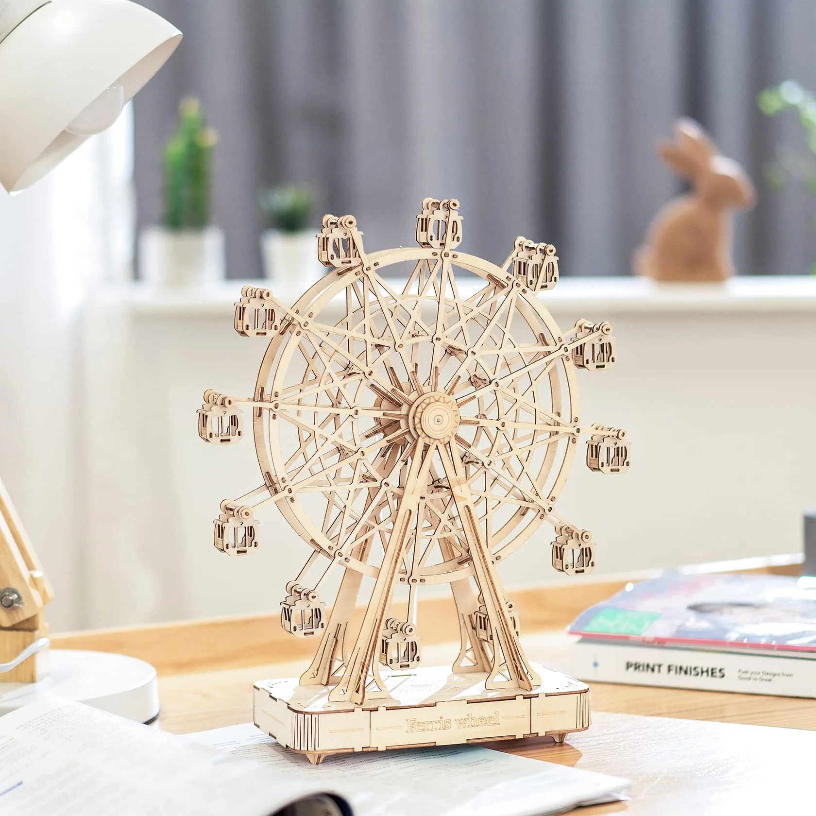 Rolife 3D Puzzle - Holzpuzzle 3D Spieldose Modellbausatz für Erwachsene Kreativer DIY-Bausatz, Bastelset für Dekoration & Ästhetische Geschenke für Teenager(Ferris Wheel) - Image 5