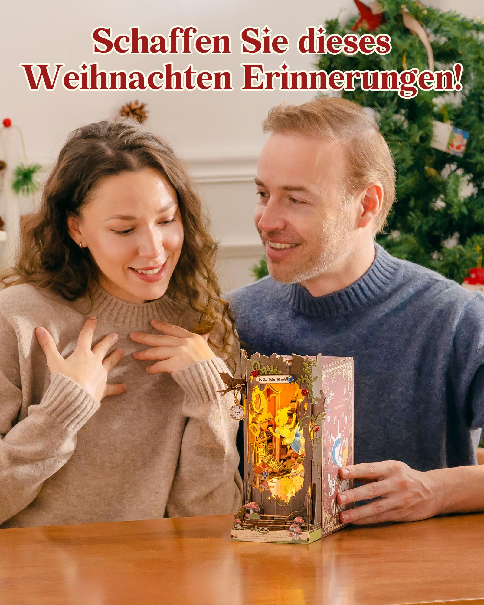 Rolife Book Nook Kit Fall into Wonder DIY Miniatur Haus Modell Kits für Schreibtisch Bücherregal Dekoration, 3D Puzzle mit Gespiegelte Illusion, Weihnachten Geburtstag Geschenke - Image 2
