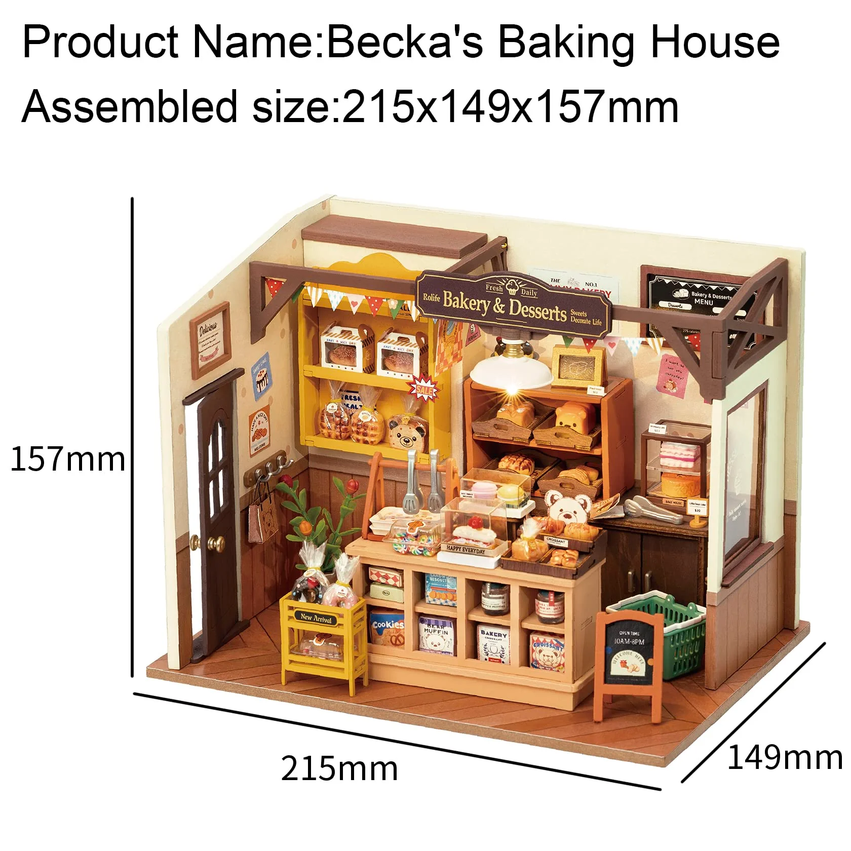 Rolife DIY Miniature House Becka's Backhaus - Miniatur Haus Selber Bauen Deko für Schreibtisch oder Bücherregal Puppenhäuser Miniatur Tiny House Bausatz Geschenk DG161 - Image 9