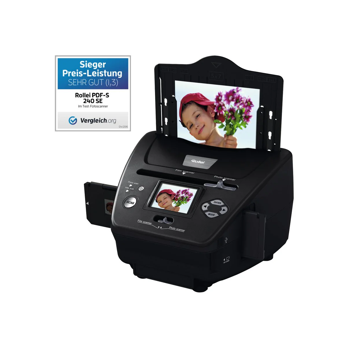Rollei PDF-S 240 SE - Multiscanner für Fotos, Dias und Negative, sekundenschneller Scanvorgang, inkl. Bildbearbeitungssoftware - Schwarz - Image 4
