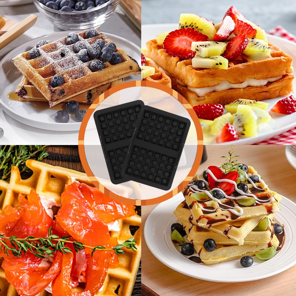 ROMANVIC Ninja Heißluftfritteuse Zubehör,2 Stück Ninja Airfryer Zubehör mit Ninja AF400EU, AF451EU, SL400EU, und AF500DE, Doppelt Backschaleneinsatz aus Silikon, Belgische Waffeleisen Silikon Zubehör - Image 7