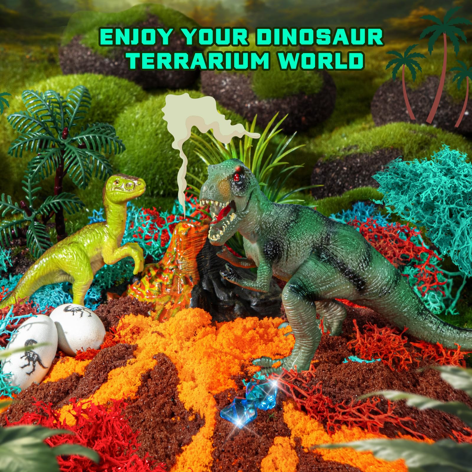 RONSTONE Dinosaurier Spielzeug für Jungen Mädchen - Bastelset Spielzeug Geschenk Junge 4 5 6 7-12 Jahre Kinder - DIY Dino Terrarium & Vulkan für Jungen - Lernende Experimente Bastelsets für Kinder - Image 6