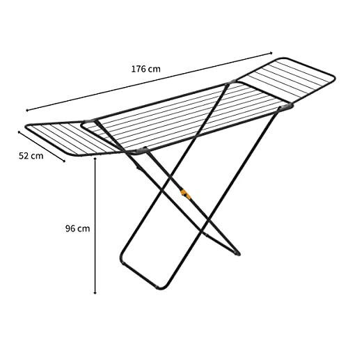 Rörets Wäscheständer Sussi Black – verriegelbare Flügel – Sicherheitssperre – 52x176x96cm – 18 m Trockenfläche - Design und Qualität von Schwedens stärkster Trockenständermarke, für Bekleidung - Image 15