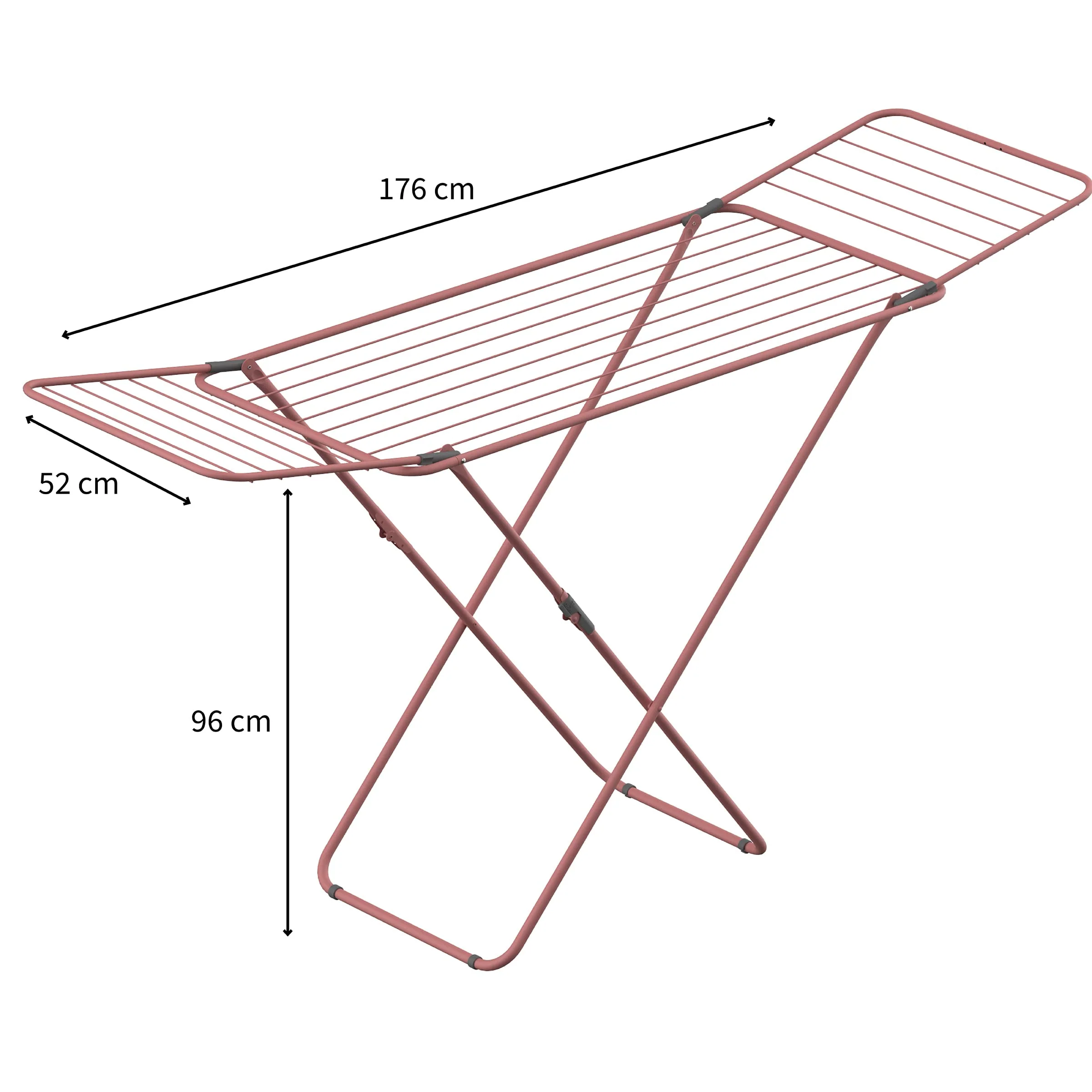 Rörets Wäscheständer Sussi Rosé – verriegelbare Flügel – Sicherheitssperre – 52x176x96cm – 18 m Trockenfläche - Design und Qualität von Schwedens stärkster Trockenständermarke - Image 6