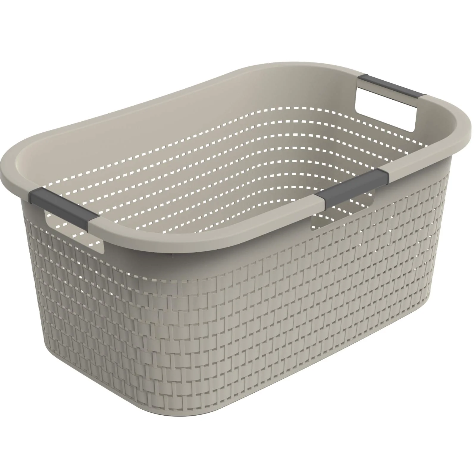 Rotho Country Wäschekorb 40l, Kunststoff (PP) BPA-frei, cappuccino, 40l (58.0 x 38.9 x 25.1 cm), Beige - Image 2