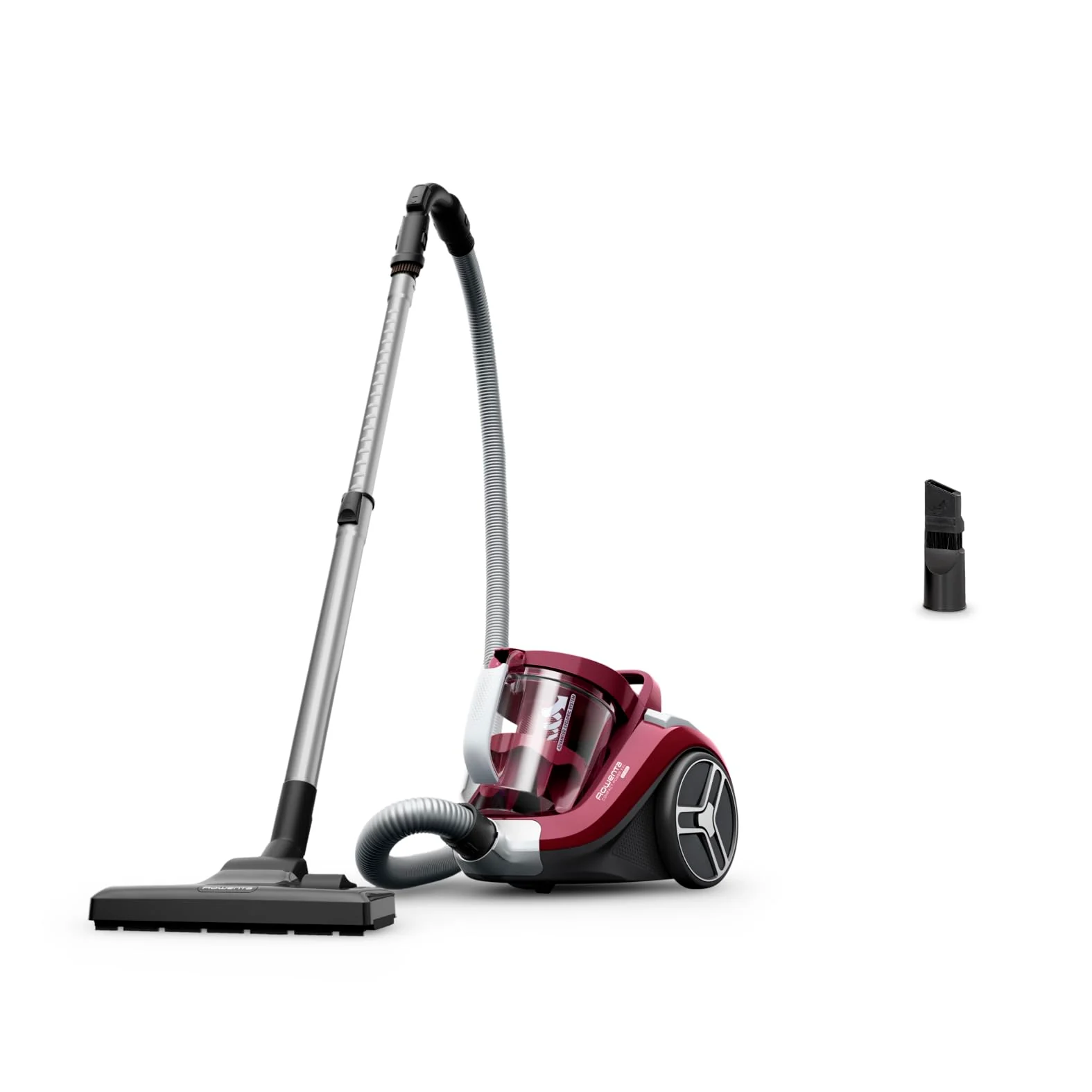 Rowenta Compact Power XXL Classic beutelloser Bodenstaubsauger, 900 Watt, 3-stufiges Filtersystem, Fassungsvermögen, kompakt, 8,80 m Reinigungsradius, inkl. 2-in-1 Fugendüse, Rot, RO4B23
