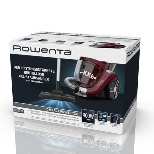 Rowenta Compact Power XXL Classic beutelloser Bodenstaubsauger, 900 Watt, 3-stufiges Filtersystem, Fassungsvermögen, kompakt, 8,80 m Reinigungsradius, inkl. 2-in-1 Fugendüse, Rot, RO4B23 - Image 2