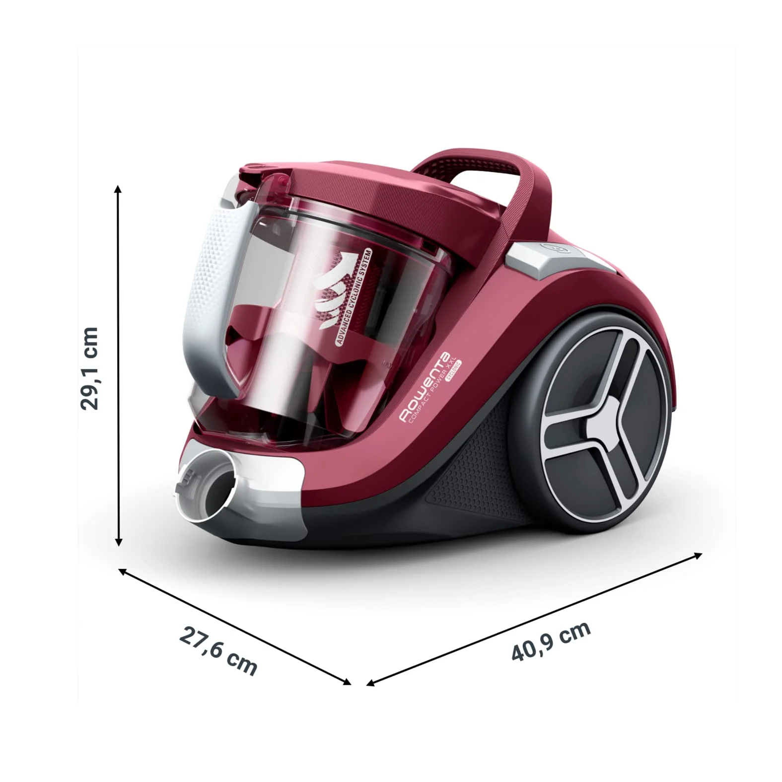 Rowenta Compact Power XXL Classic beutelloser Bodenstaubsauger, 900 Watt, 3-stufiges Filtersystem, Fassungsvermögen, kompakt, 8,80 m Reinigungsradius, inkl. 2-in-1 Fugendüse, Rot, RO4B23 - Image 3