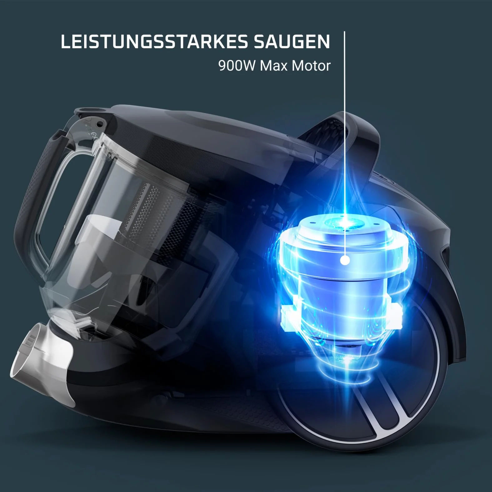 Rowenta Compact Power XXL Classic beutelloser Bodenstaubsauger, 900 Watt, 3-stufiges Filtersystem, Fassungsvermögen, kompakt, 8,80 m Reinigungsradius, inkl. 2-in-1 Fugendüse, Rot, RO4B23 - Image 5