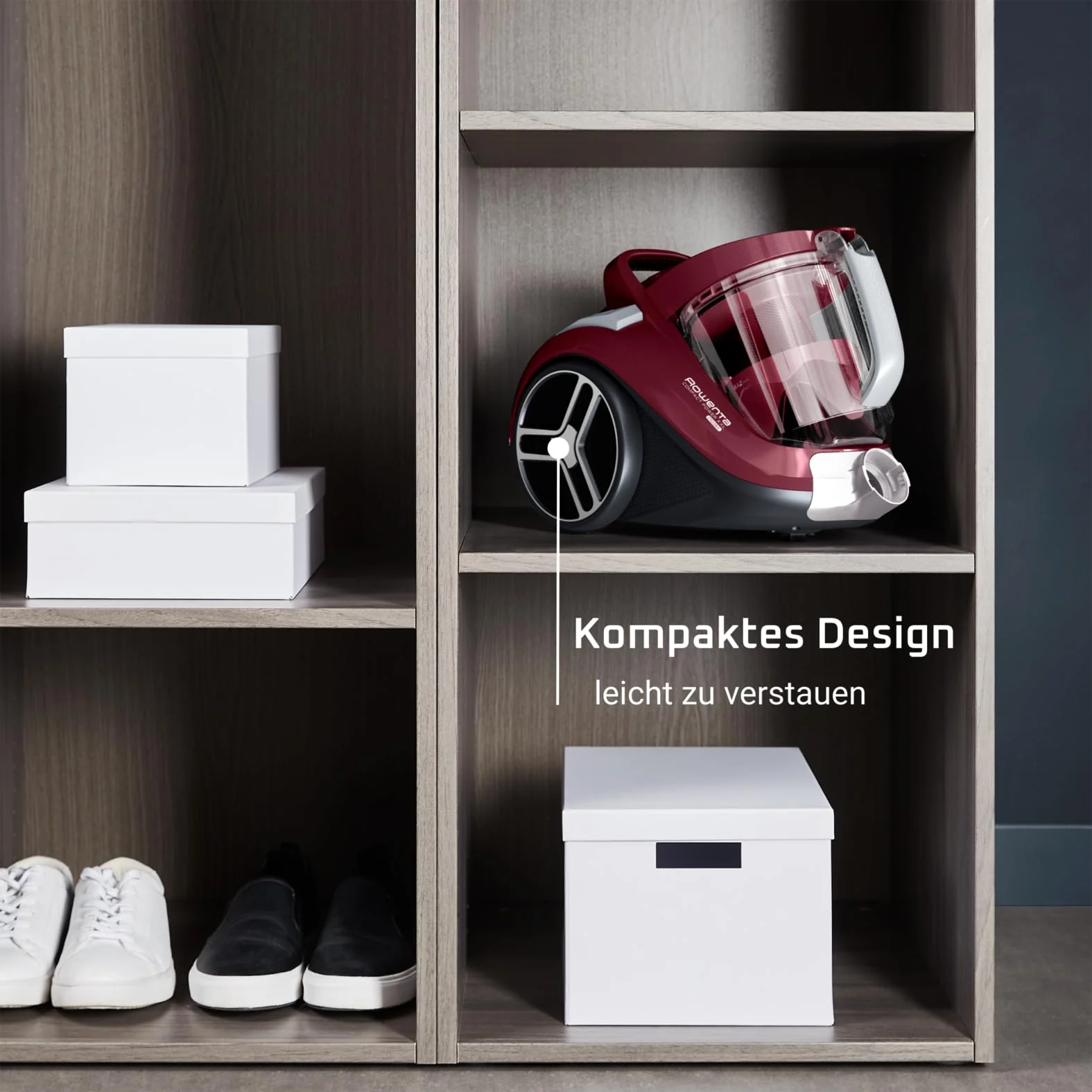 Rowenta Compact Power XXL Classic beutelloser Bodenstaubsauger, 900 Watt, 3-stufiges Filtersystem, Fassungsvermögen, kompakt, 8,80 m Reinigungsradius, inkl. 2-in-1 Fugendüse, Rot, RO4B23 - Image 7