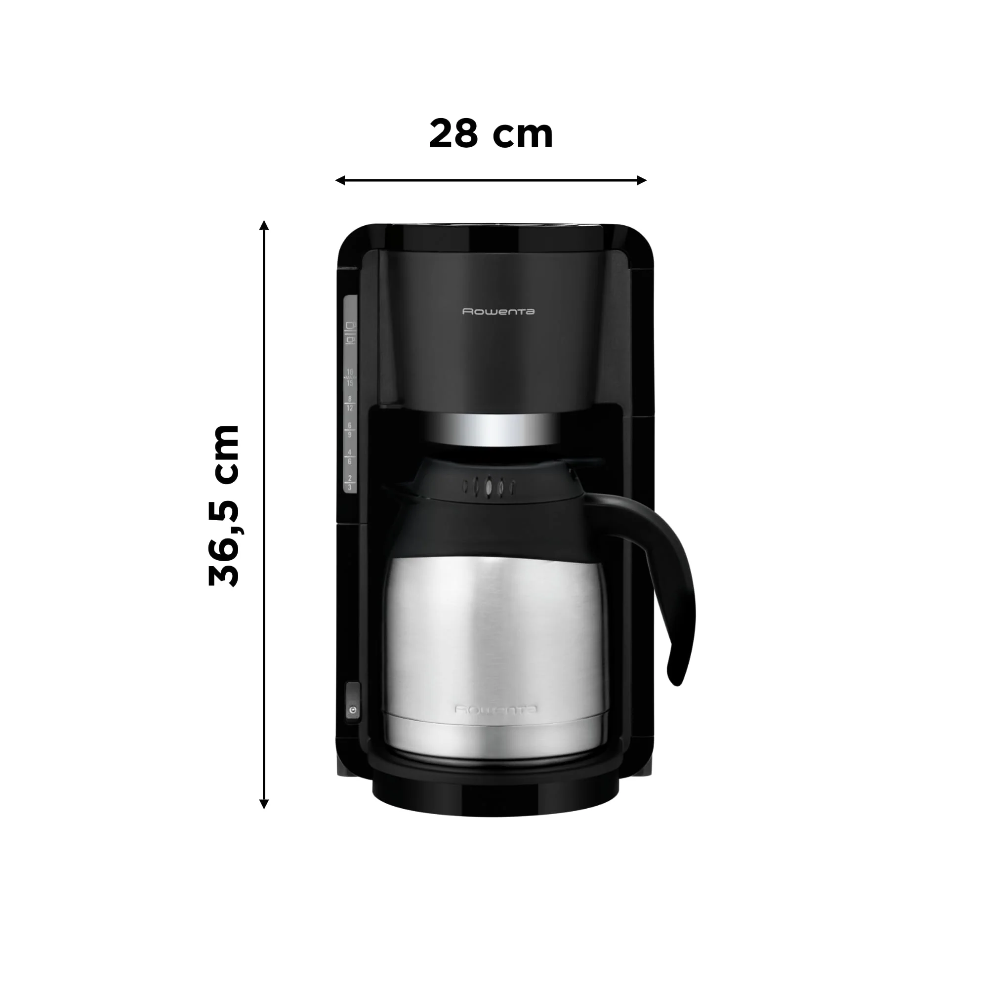 Rowenta CT3818 Filterkaffeemaschine Adagio Milano | Edelstahl- Thermokanne | 10-15 Tassen | Fassungsvermögen 1,25 L | Automatische Abschaltung | 850 Watt | 26.5 x 27 x 38.5 cm | Schwarz - Image 7