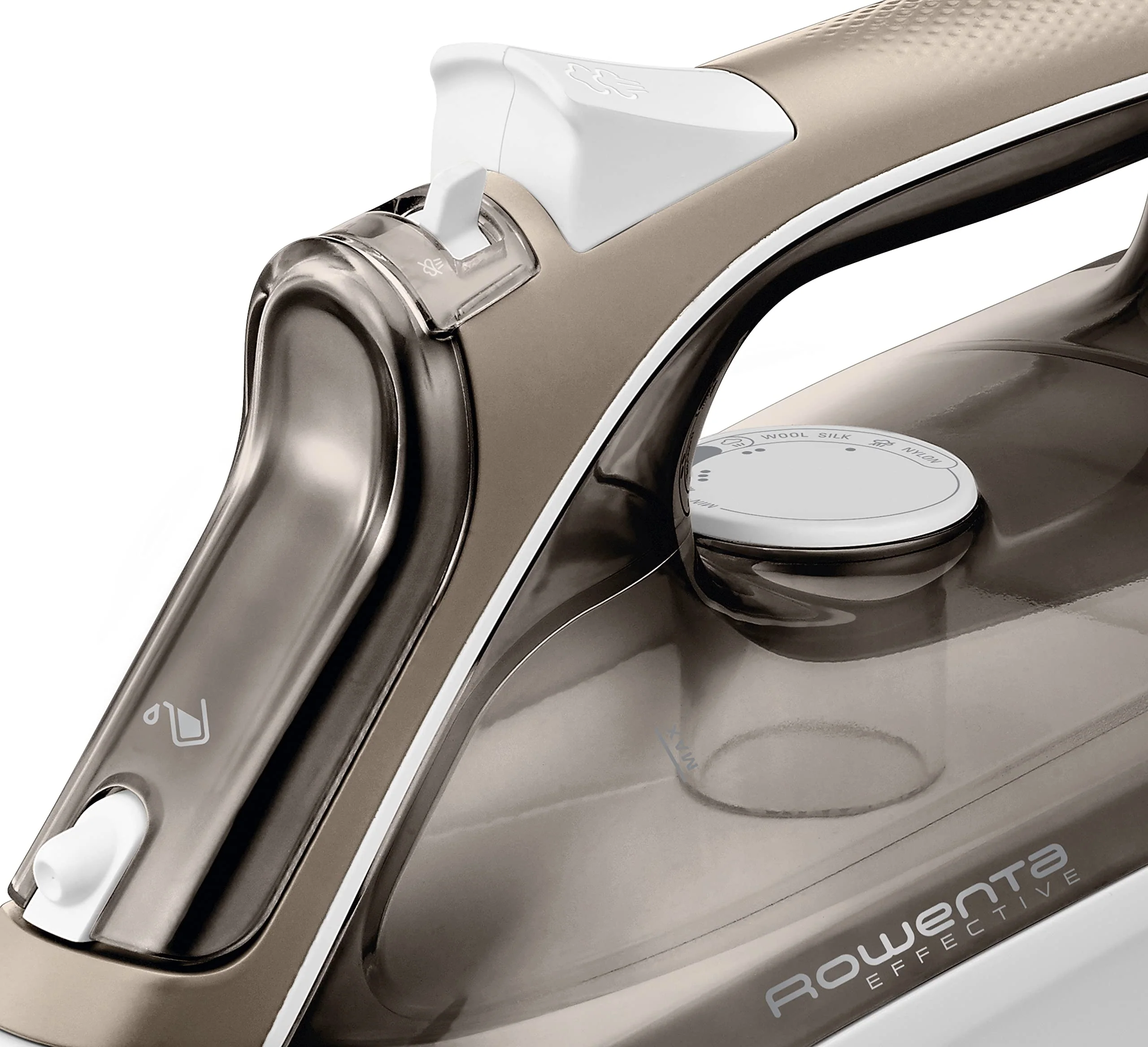 Rowenta Effective+ Dampfbügeleisen, 2400 Watt, Dampfstoß: 120 g/Min., Dauerdampfmenge: 40 g/Min., Antikalk-System, exzellente Dampfverteilung, kratzfeste Bügelsohle, kupfer/weiß, DX1635 - Image 3
