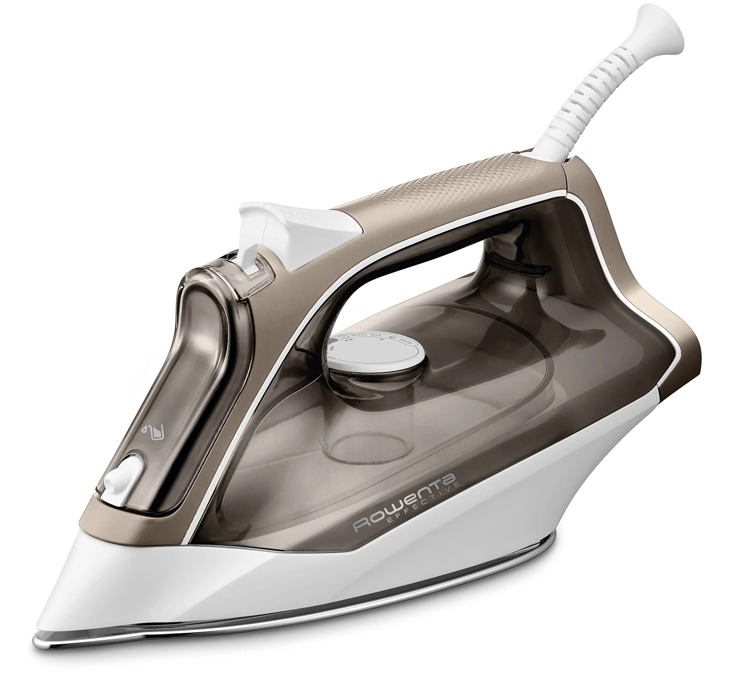Rowenta Effective+ Dampfbügeleisen, 2400 Watt, Dampfstoß: 120 g/Min., Dauerdampfmenge: 40 g/Min., Antikalk-System, exzellente Dampfverteilung, kratzfeste Bügelsohle, kupfer/weiß, DX1635 - Image 5