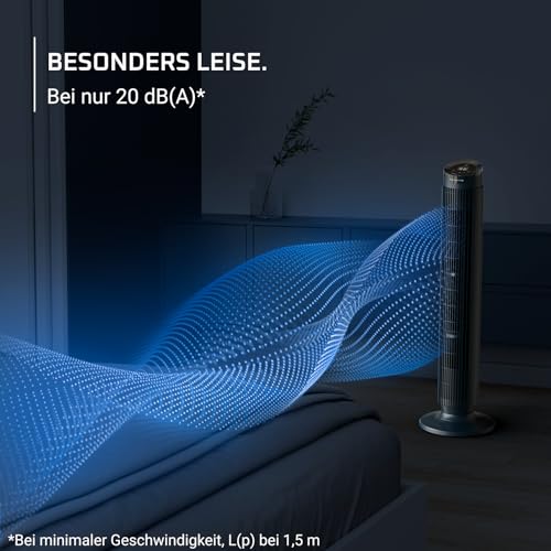 Rowenta Eole Silence Force Turmventilator, leistungsstark, Silent-Modus, 12 Geschwindigkeitsstufen, 5 Automatikmodi, Timer, 60-90°-Schwenkung, Fernbedienung, Staubschutzabdeckung, Blau, VU7050F0 - Image 4