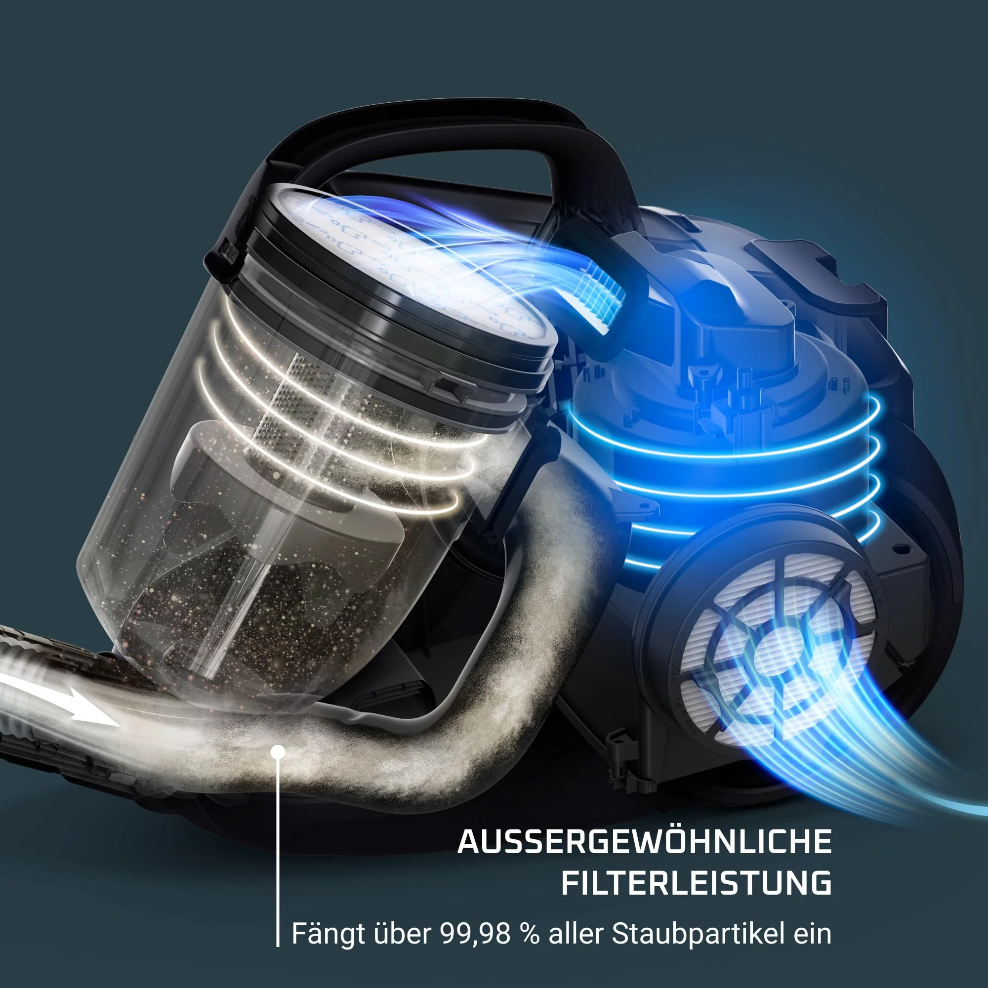 Rowenta RO2917 Swift Power Cyclonic, Bodenstaubsauger ohne Beutel, Weiß, 900 W, 1.2 liters, 77 Dezibel - Image 8